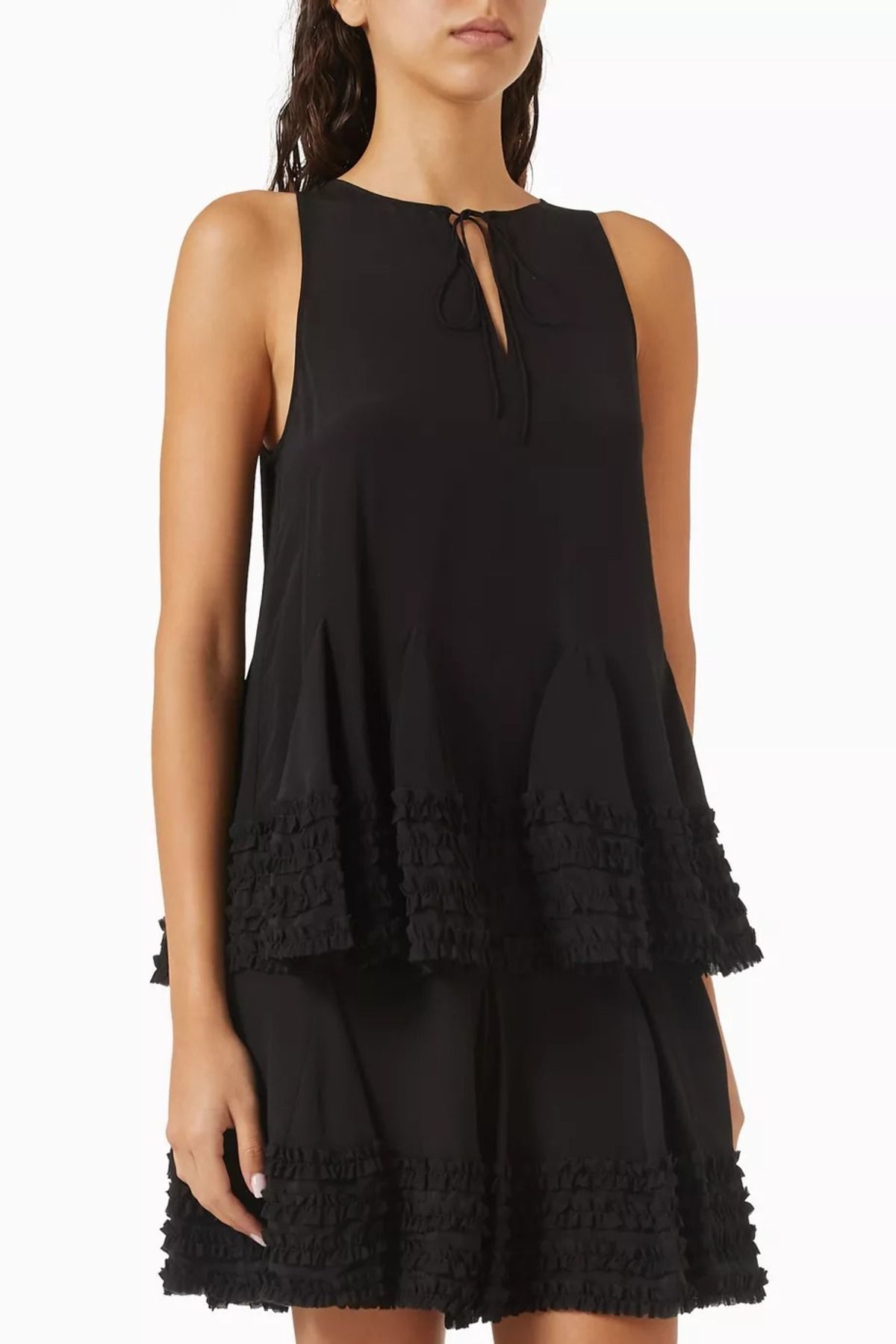 12storeez Ruffle Silk Top, Hafif ve Romantik Şifon Yaz Bluzu