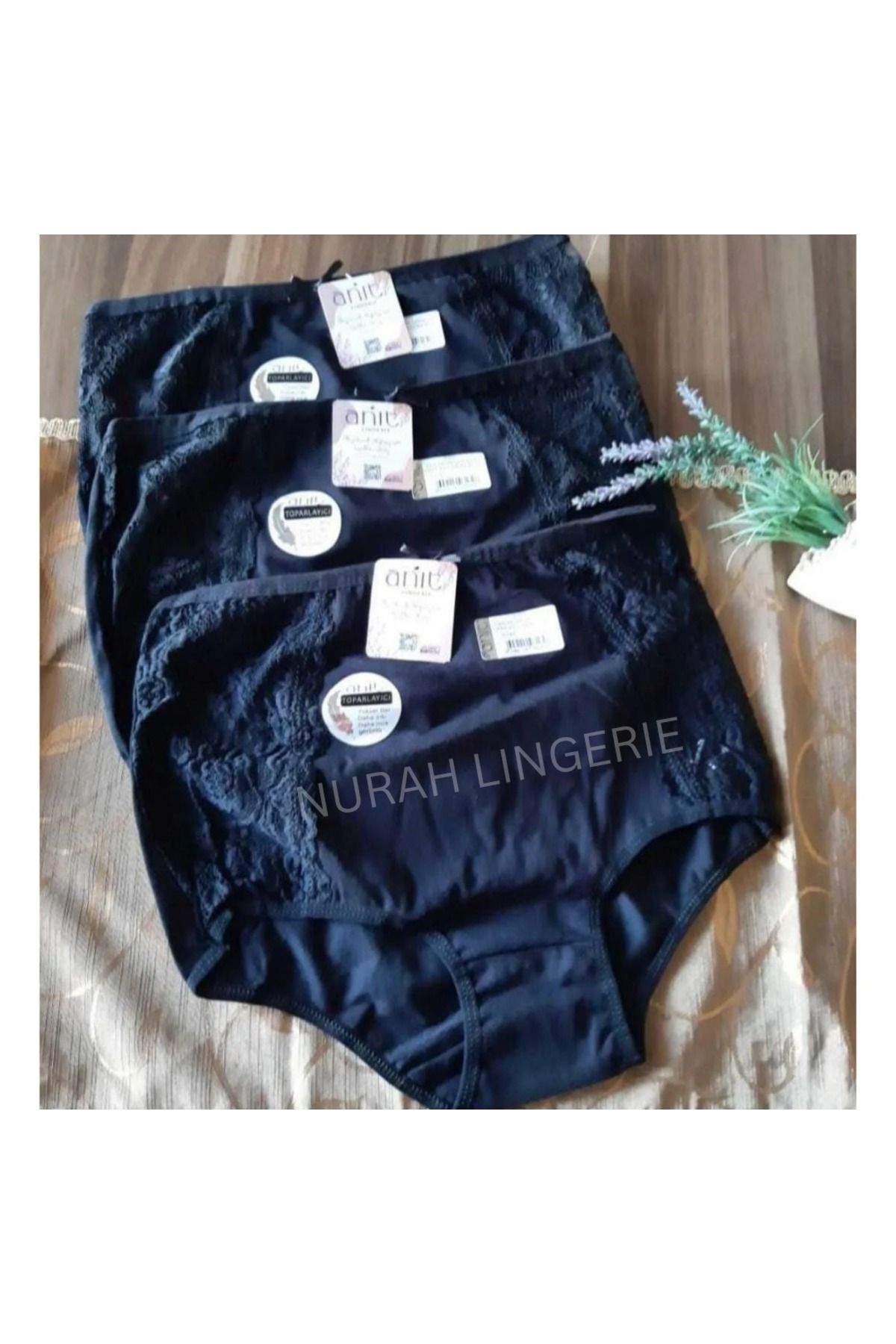 nura NURAH Lingerie 3'lü Paket Yüksek Bel Dantel Detaylı Kadın Külot