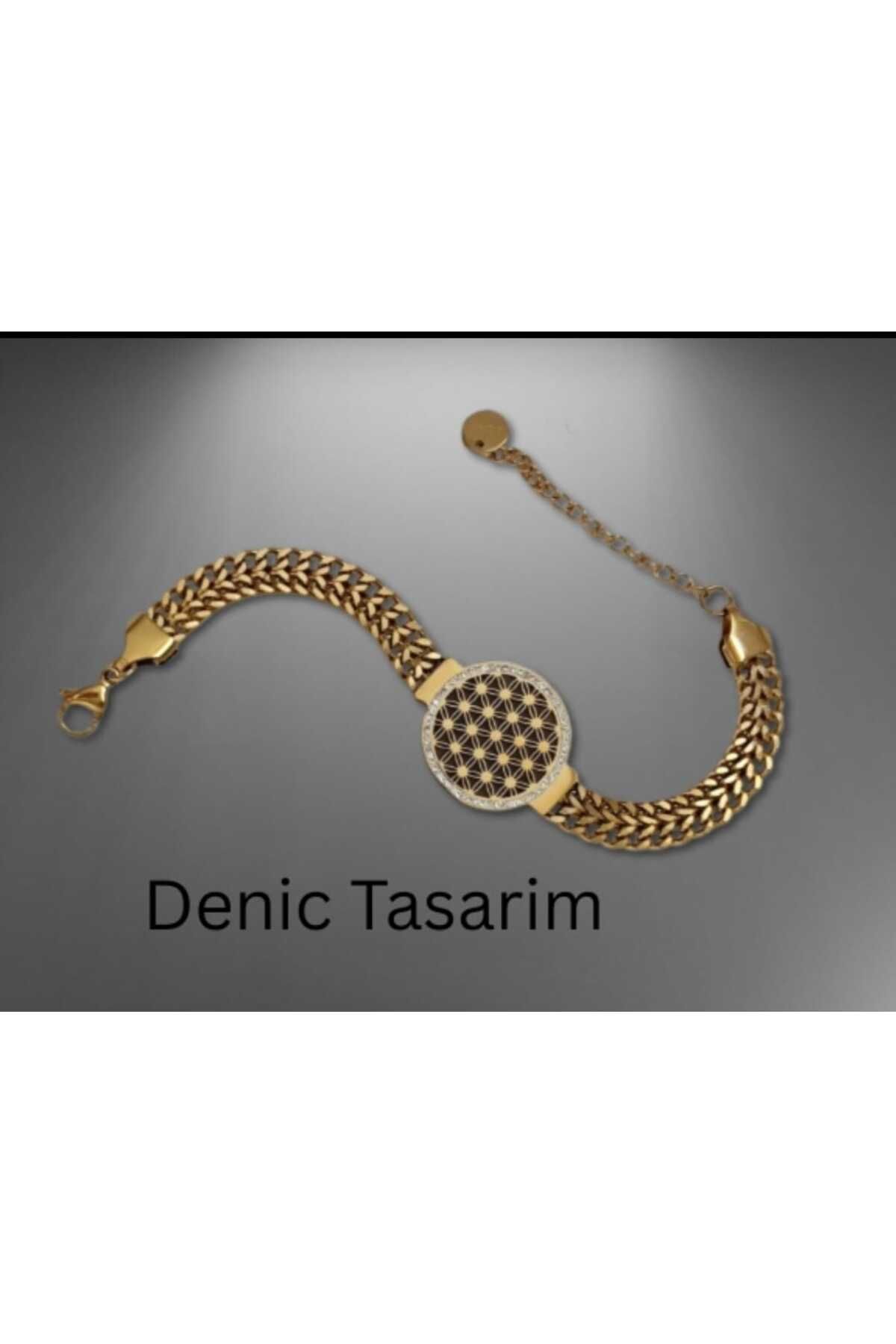 Denic Tasarım Çelik Hasır Yaşam Çiçeği Bileklik