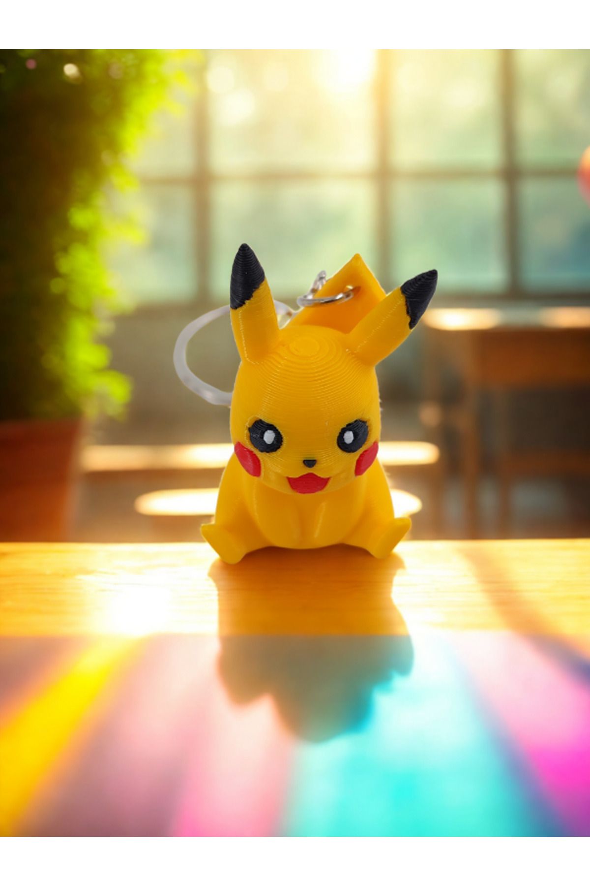 Shuttle Park Unisex Özel Şık Tasarım Pikachu Figürlü Sevimli 3D Sert Plastik Anahtarlık Hediye Aksesuar 1 Adet