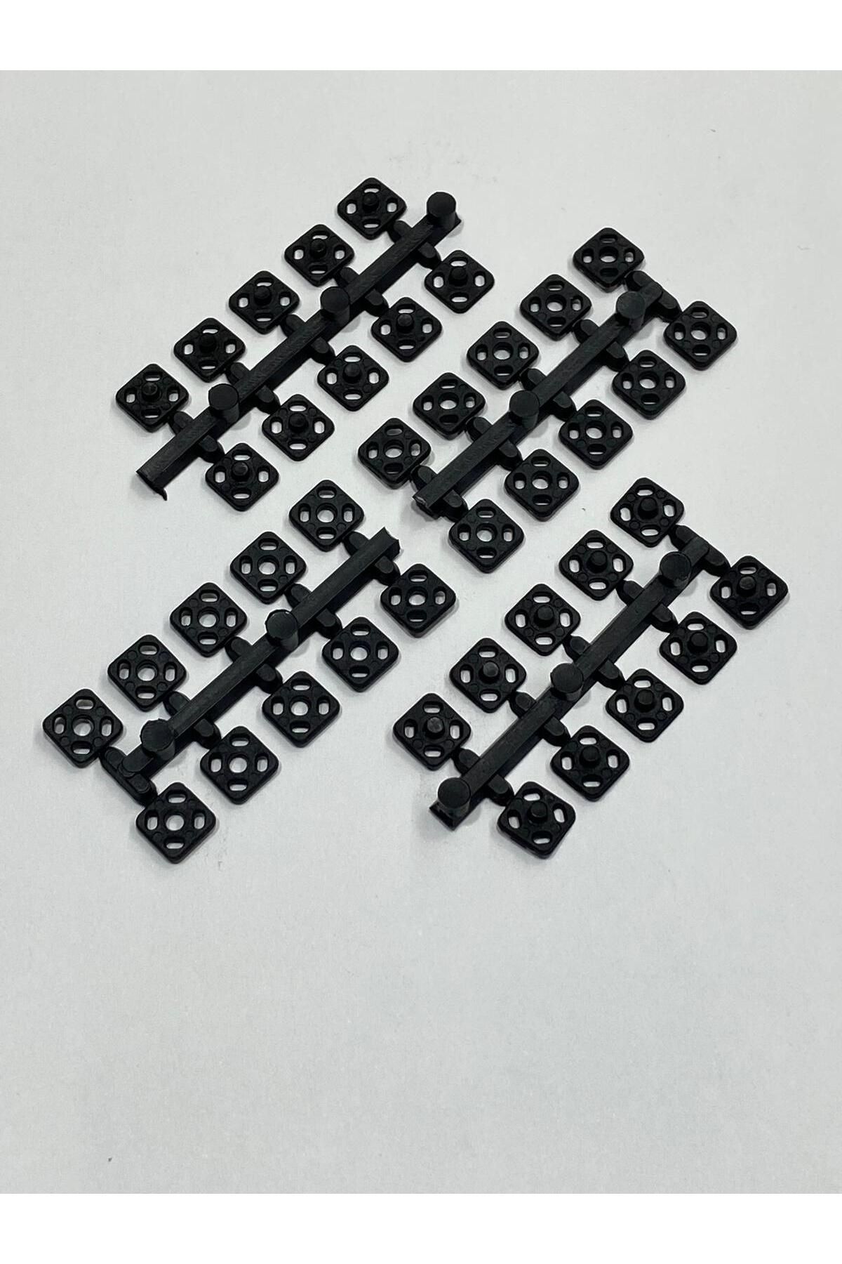 karantuhafiye Plastik Çıtçıt 1 cm Kare Çıtçıt / 20 adet / Siyah