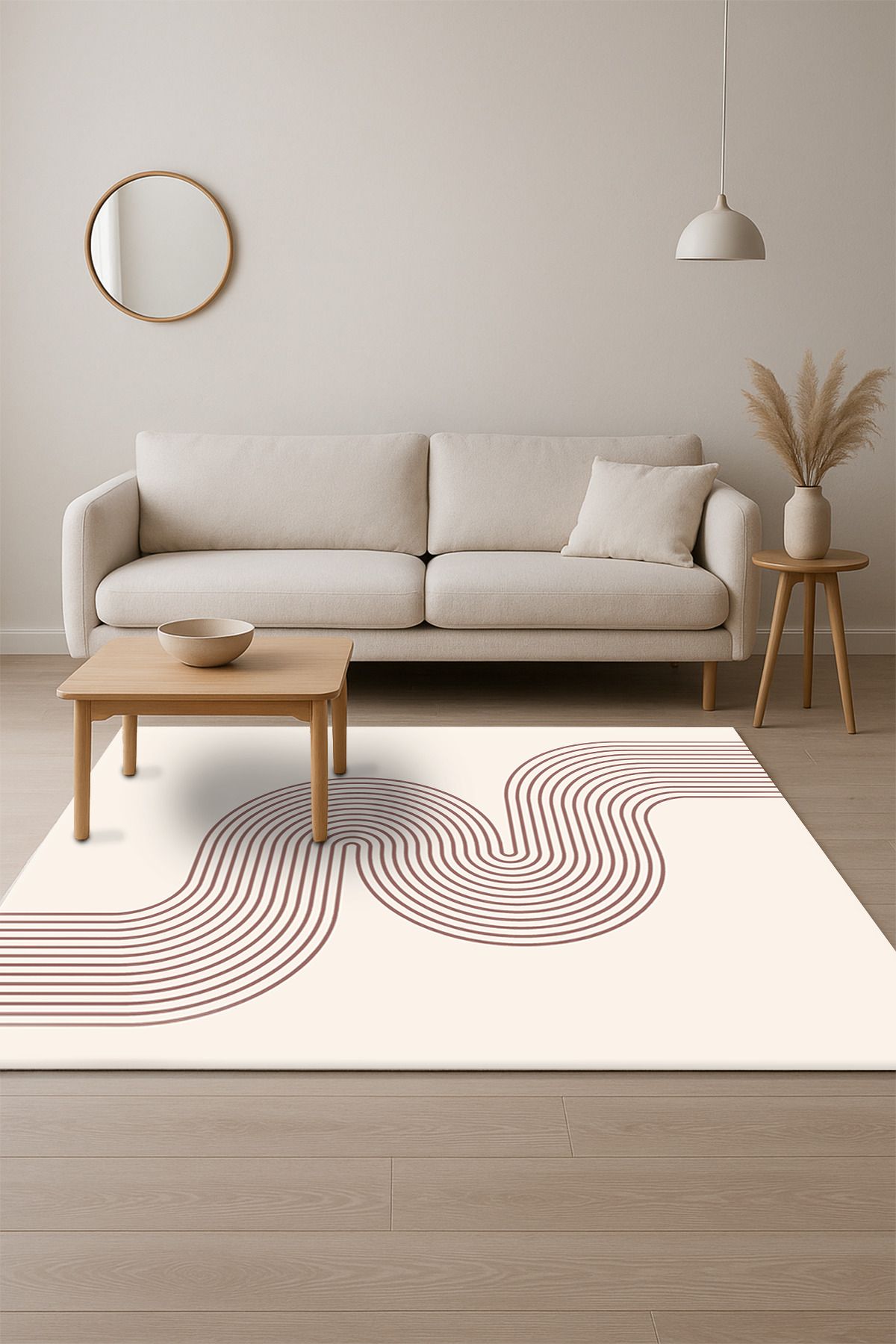 SÜNGERSAN Modern Pastel Renk Tonlarında Kaymaz Yıkanabilir Halı Kaymaz Salon Halısı