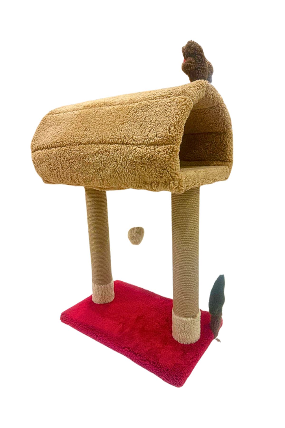 Komano Pontika-Cat Scratching Post and Cat Bed |   Deer Themed |   With Bell and Playground |   Soft and Comfortable 3
