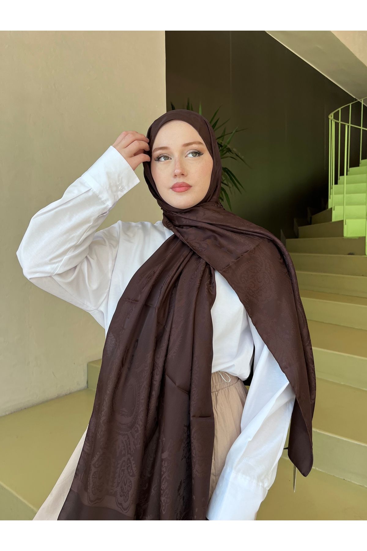 hijabchi Etnik Jakar Şal Osmanlı Esintisi Desen -