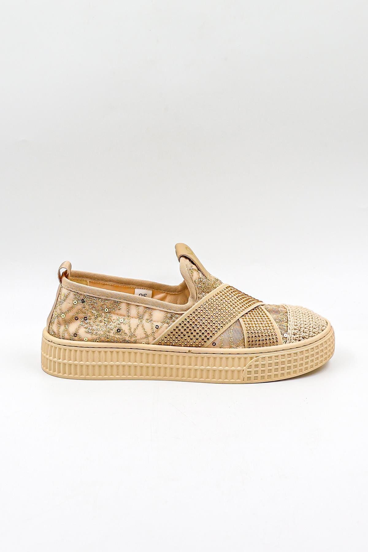 KRISTE BELL İthal Kadın Sneaker Ayakkabı Kb0512 Altın