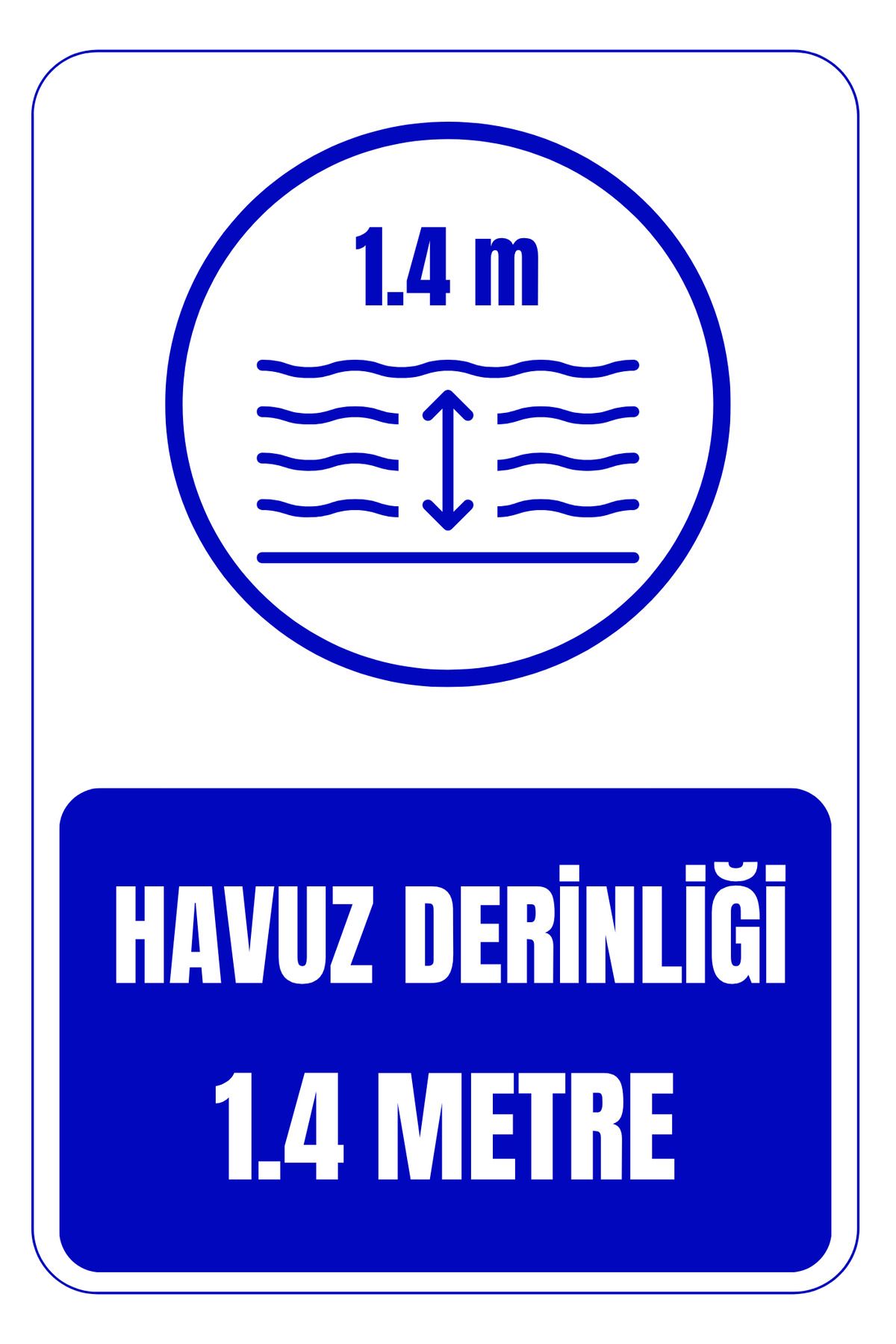 Girl Power 35X50 Havuz Derinliği 1.4 metre Mavi 3 mm Dekota Üzerine Folyo Baskı Uyarı Levhası