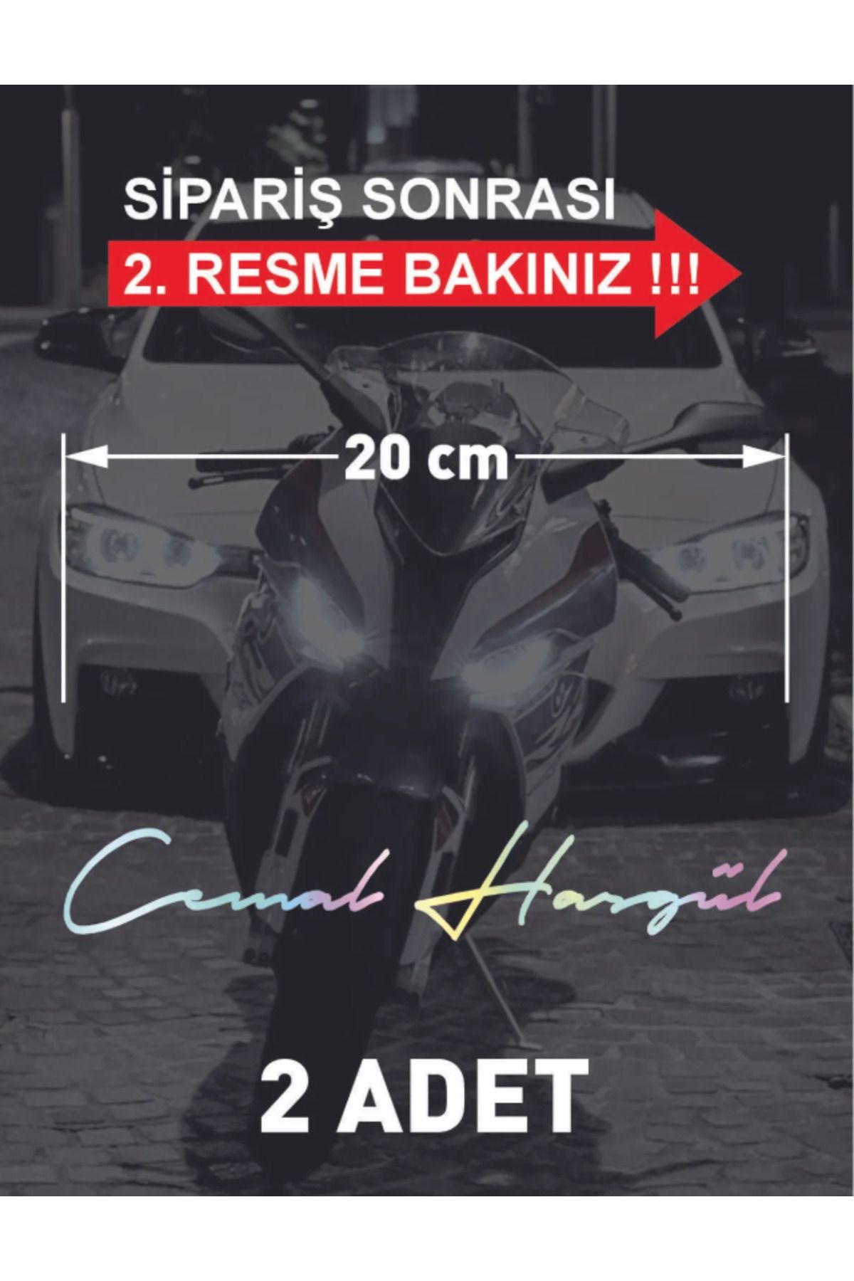 MLH STORE Size Özel İsim İmzası 2 Adet Ad Soyad - İmza Etiket- Oto Sticker -20 Cm - Motor Sticker