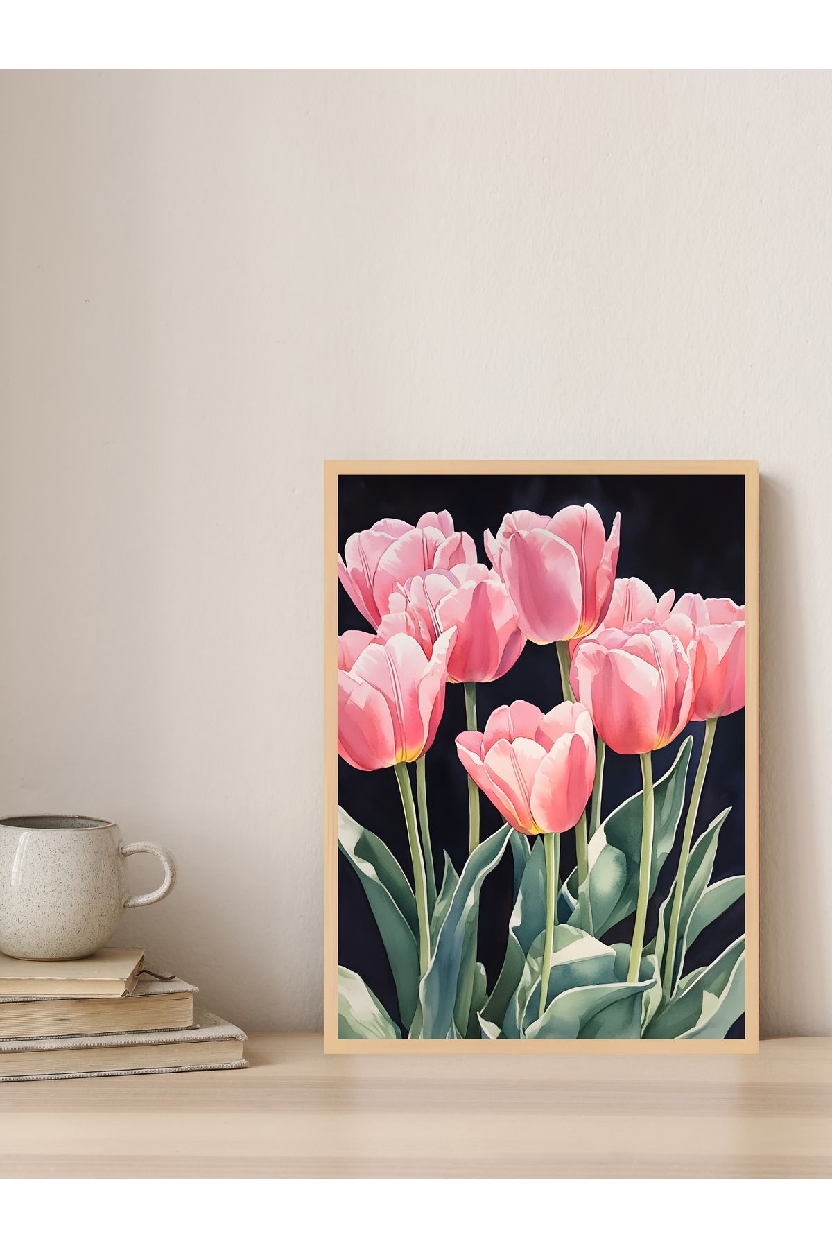 Tuba Decor Tek parça Ahşap Çerçeve Görünümlü MDF Tablo