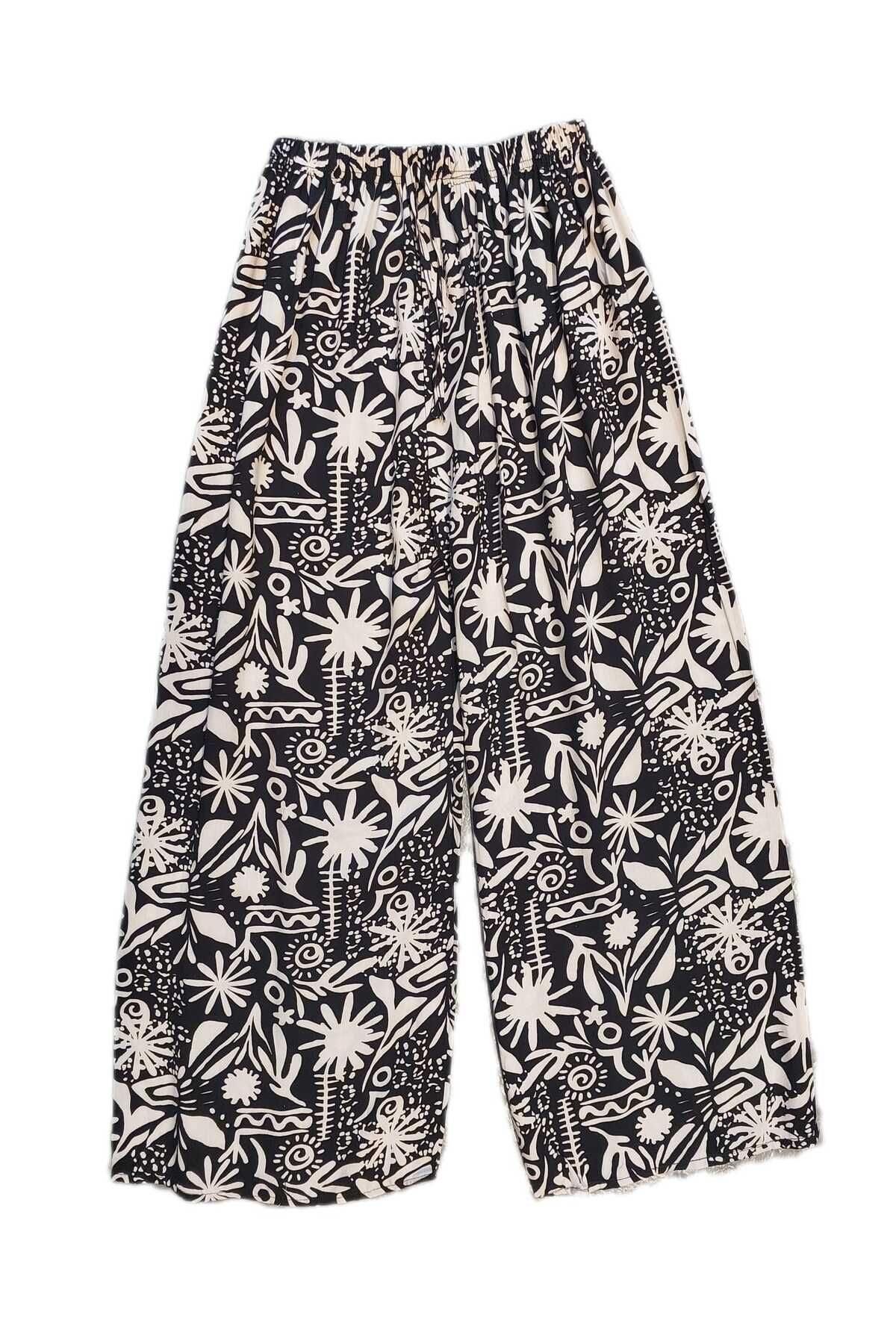 NiLi KADIN ETNİK DESENLİ BOL KESİM YAZLIK PANTALON