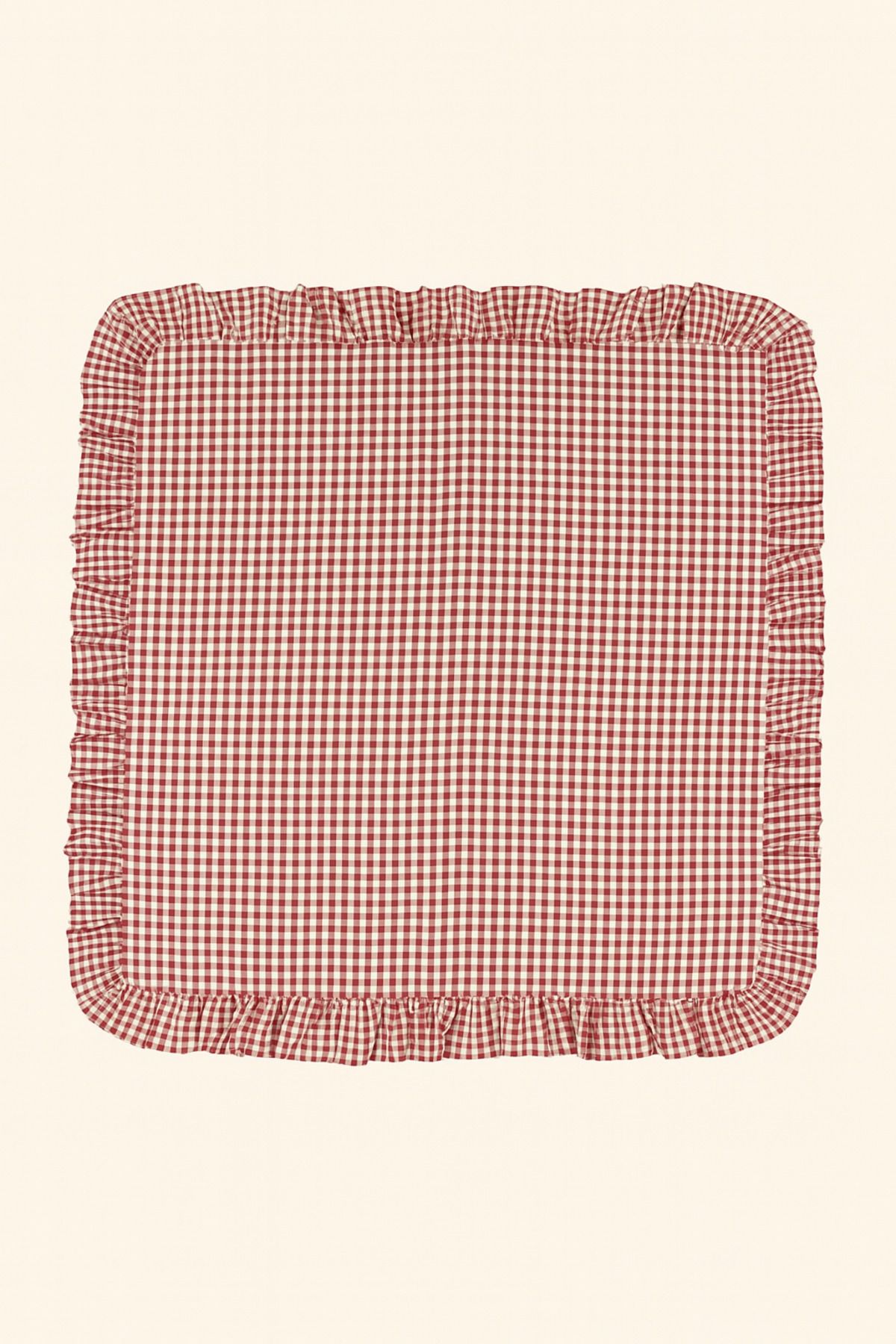 Mirilliahome Kırmızı Pötikare Fırfırlı Piknik Örtüsü 170x170 cm