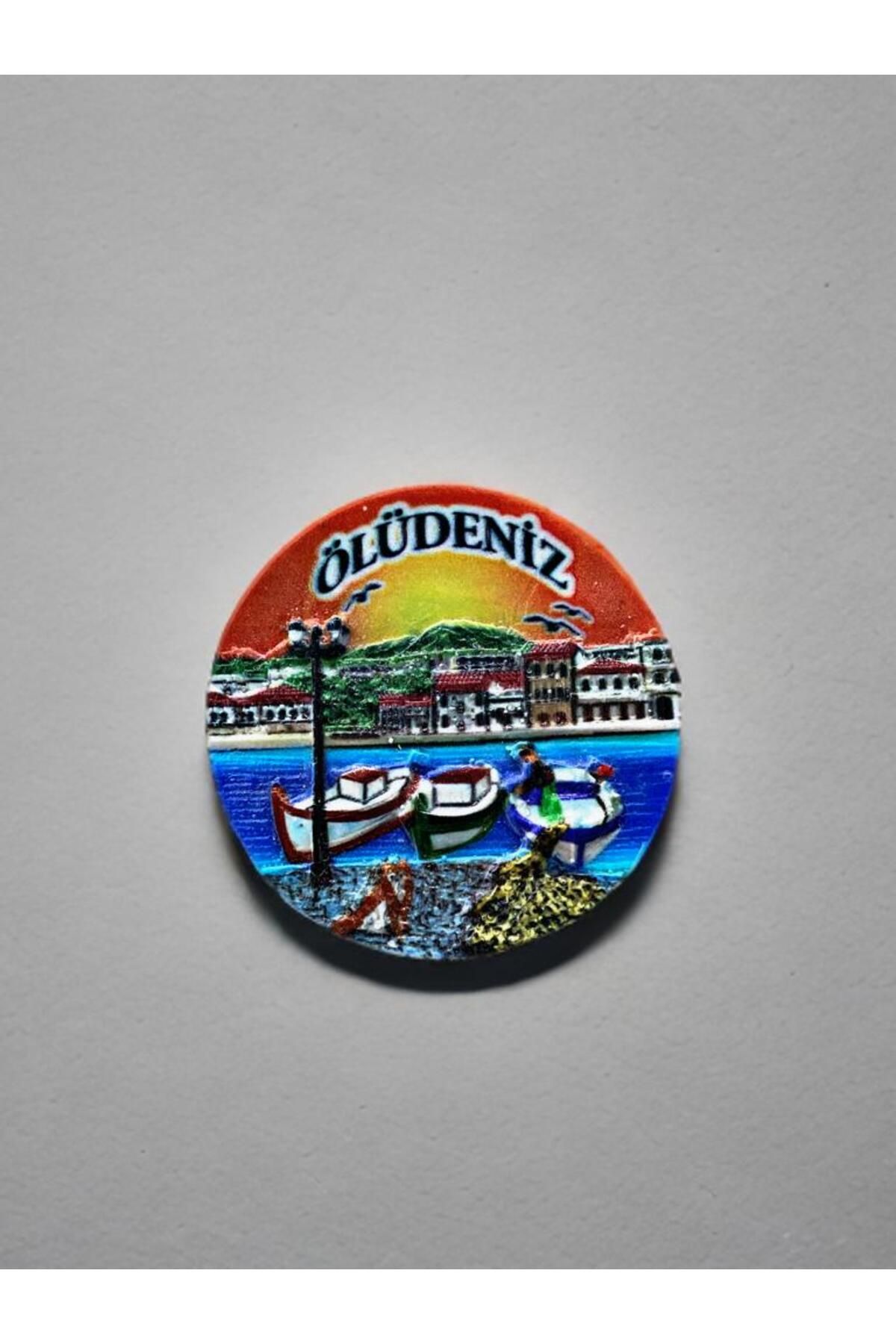 Home ÖLÜDENİZ Temalı Kabartma Polyester Magnet. 8cm çap.