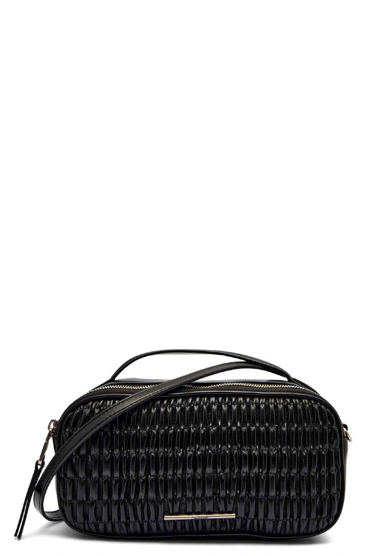 Calvin Klein Jeans Ruched Crossbody Camera Bag Kadın Siyah Çanta Lv04k3184g-ub1