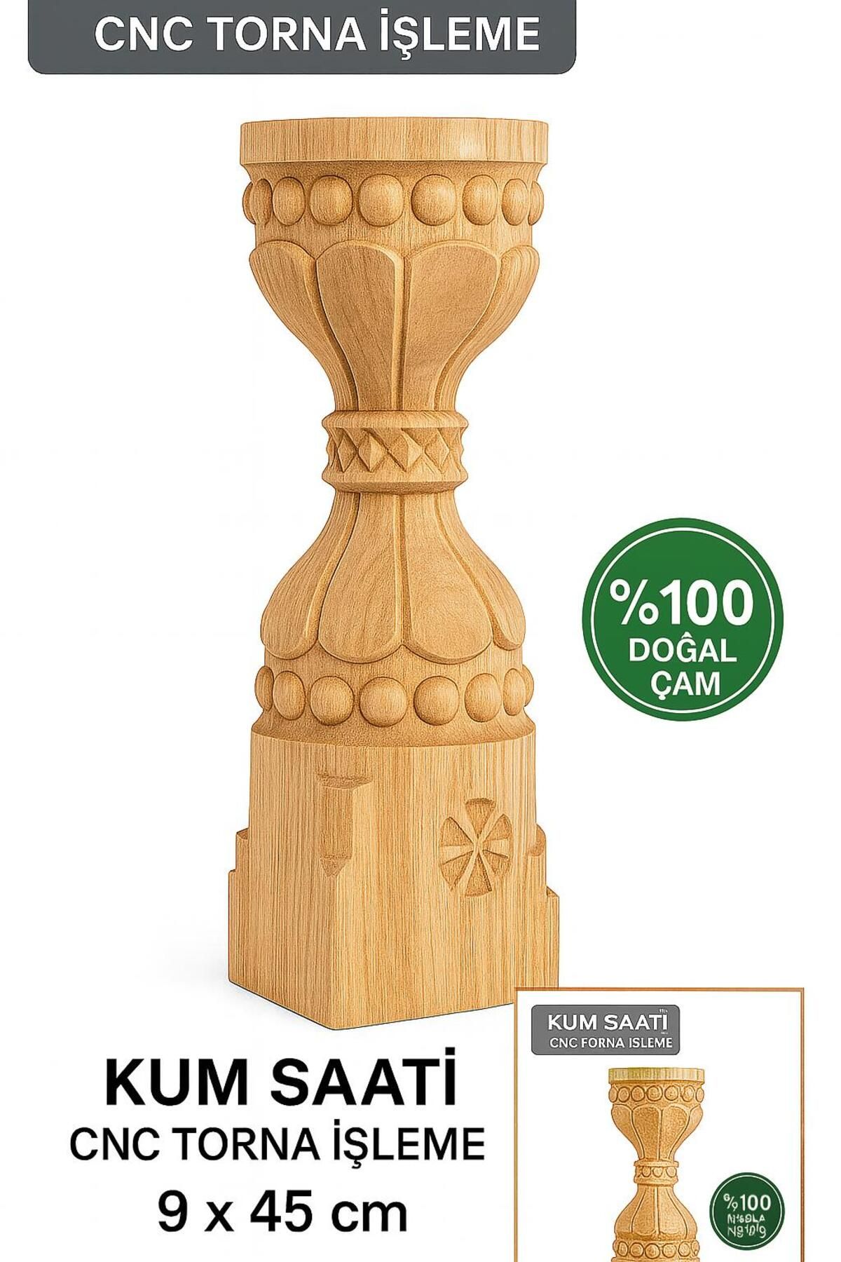 Köseoğlu Ahşap AHŞAP OYMA KUM SAATİ 9cmx9cmx45cm