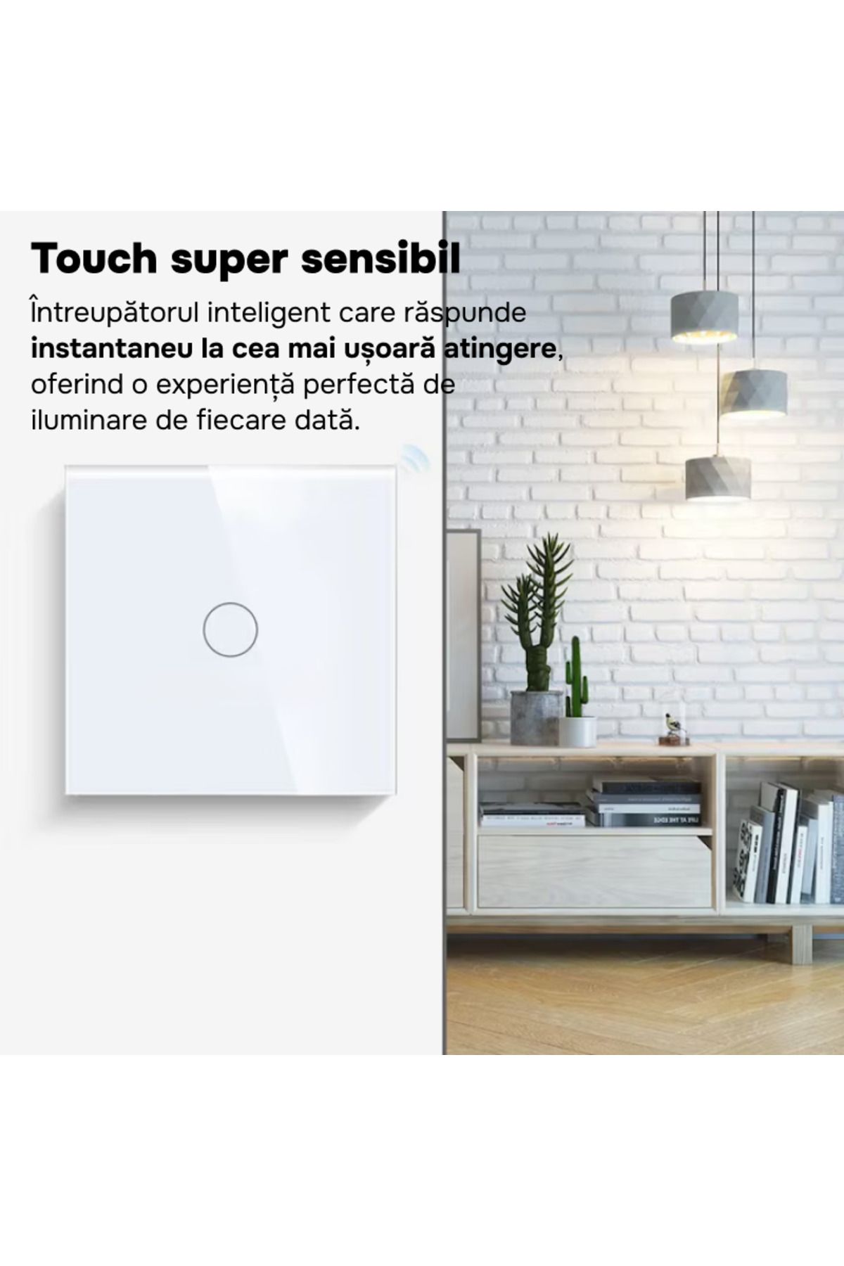 ARMY STORE-Wireless smart switch with touch, Wifi, 1 channel, Black 7