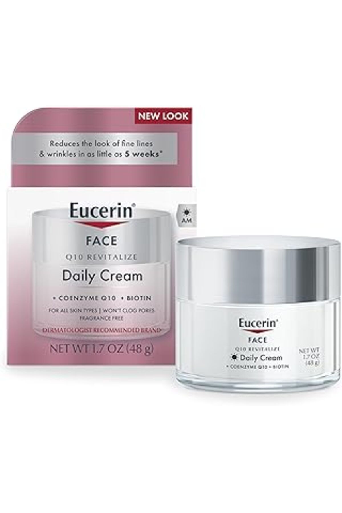 ASİTAN Eucerin Q10 Kırışıklık Önleyici Yüz Kremi, Hassas Ciltler Için Kokusuz Yüz Kremi, 1,7 Oz Kavanoz