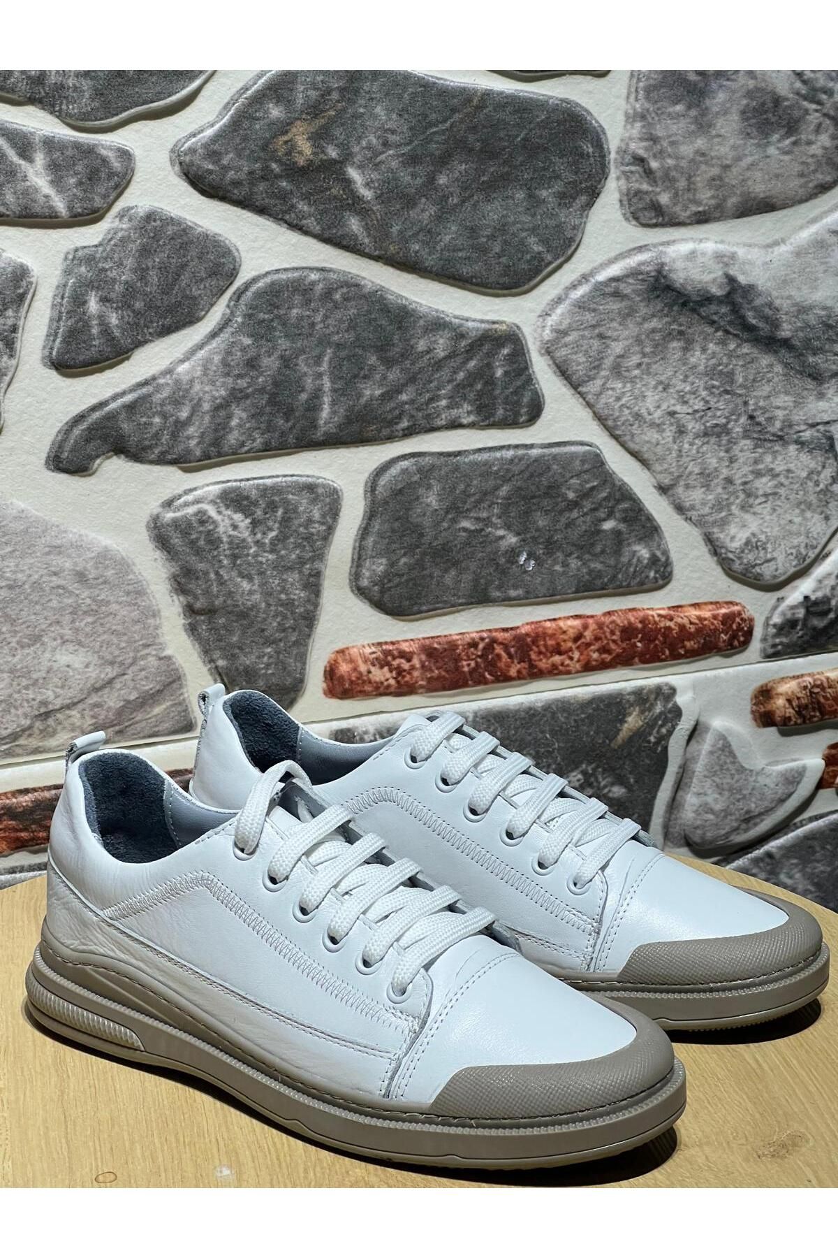 Leahter loreshoes LEAHTER LORE 452 BEYAZ HAKİKİ DERİ ERKEK SNEAKERS