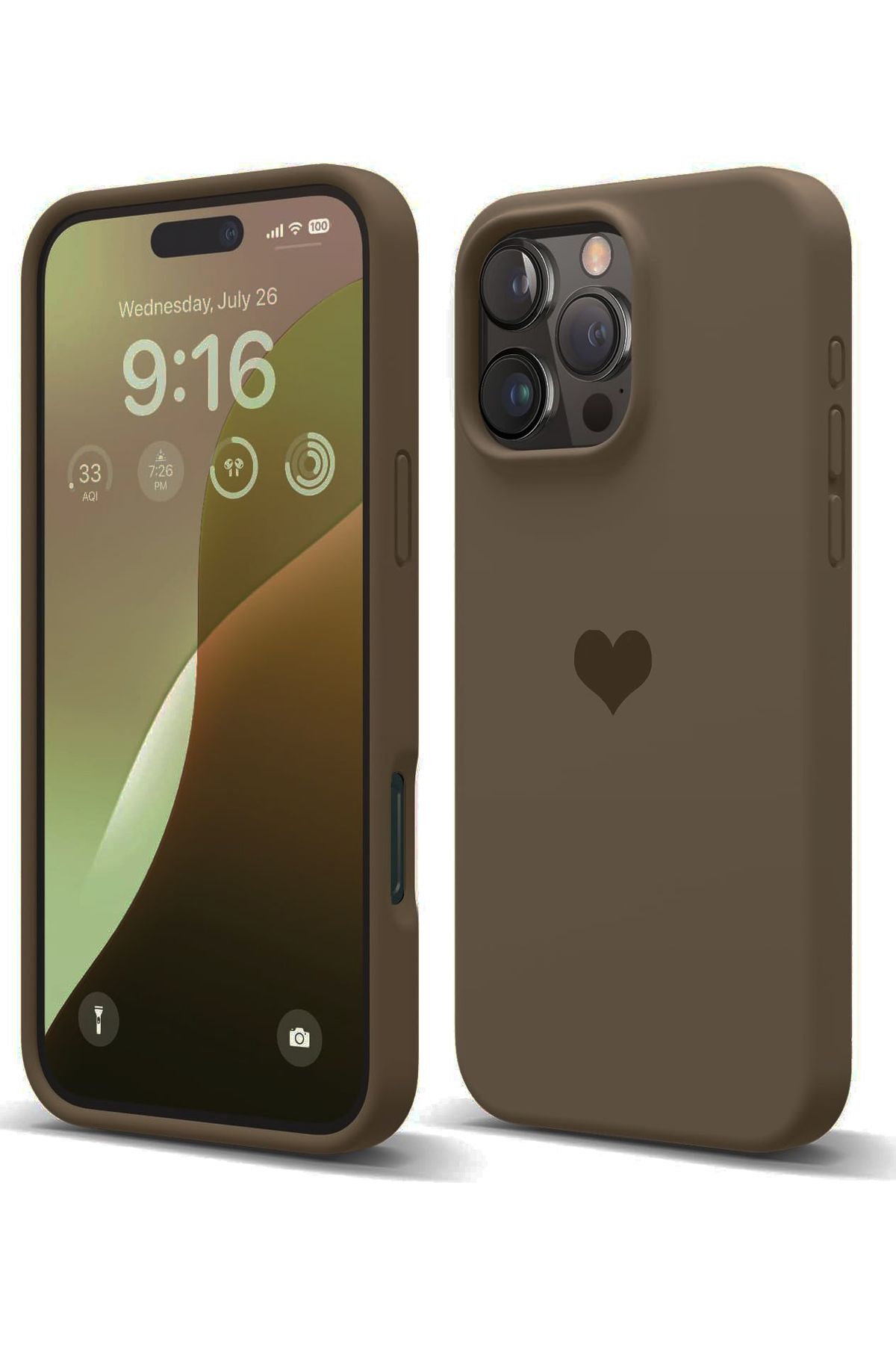 Aksesuarkolic iPhone 16 Pro Max İçin Kalp Logolu İçi Kadife Silikon Kılıf