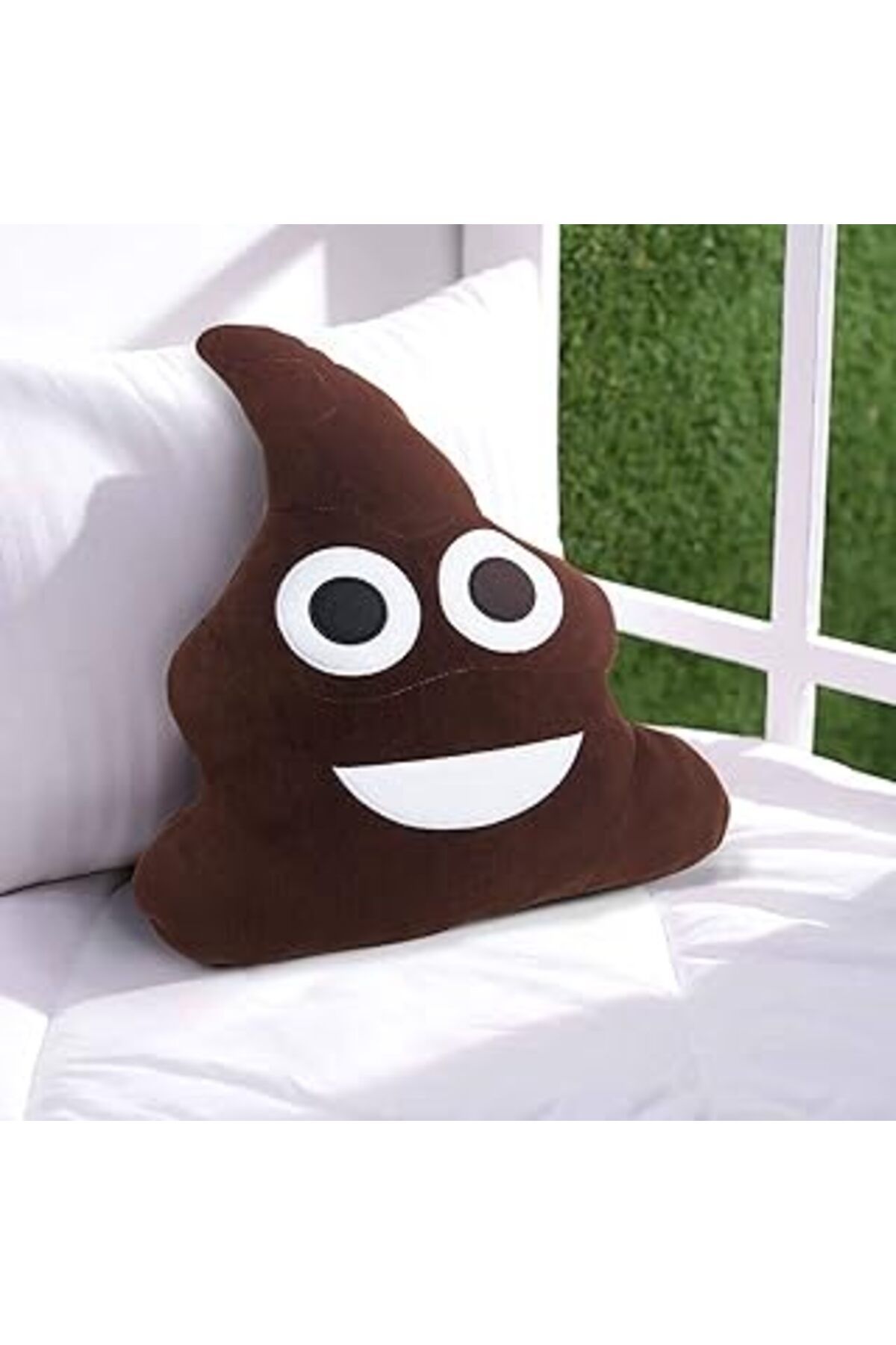 Qedii Hediyesepeti Emoji Poo Yastık, Kahverengi