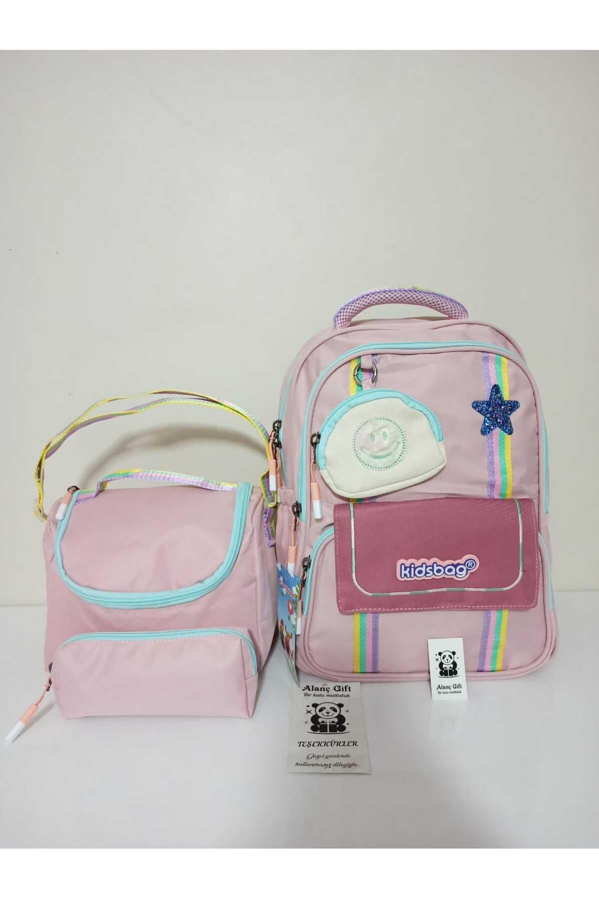 great bags Kawaii Kore Model Lüks Kız Çocuk Ortopedik İlkokul Sırt Çantası Folyolu Beslenme + Kalemlik