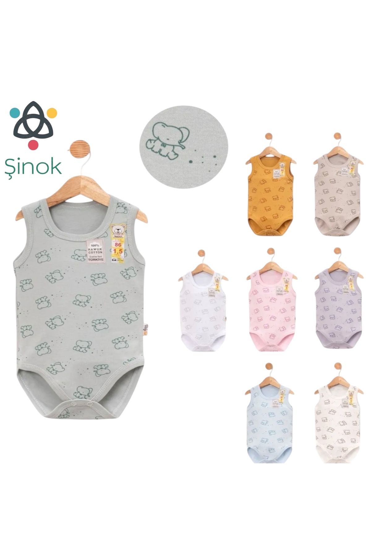 Şinok Giyim Tekstil Bebek Zıbın & Body 3’lü (Erkek Karışık)