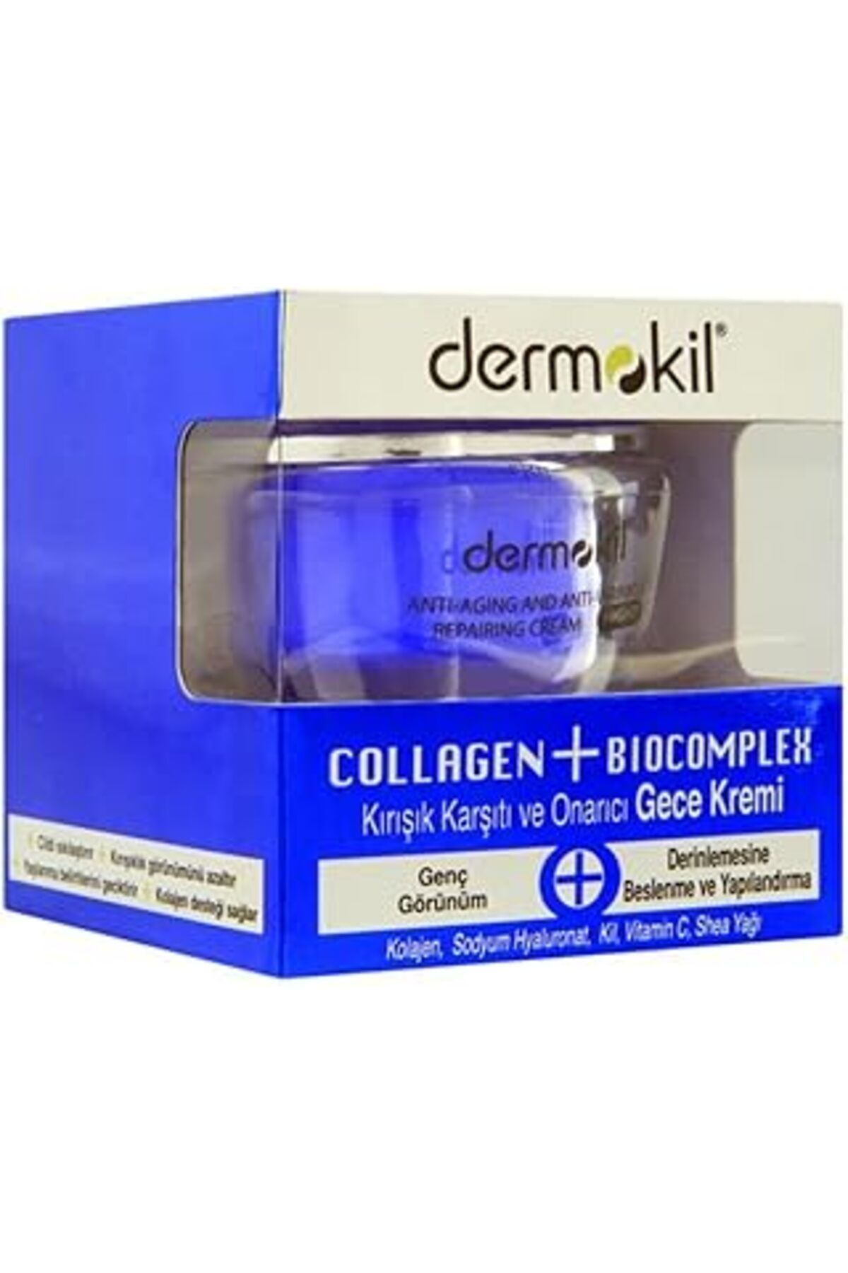 ASİTAN Dermokil Collagen + Biocomplex Yaşlanma Belirtilerine Karşıtı Gece Bakım Kremi (50 Ml)