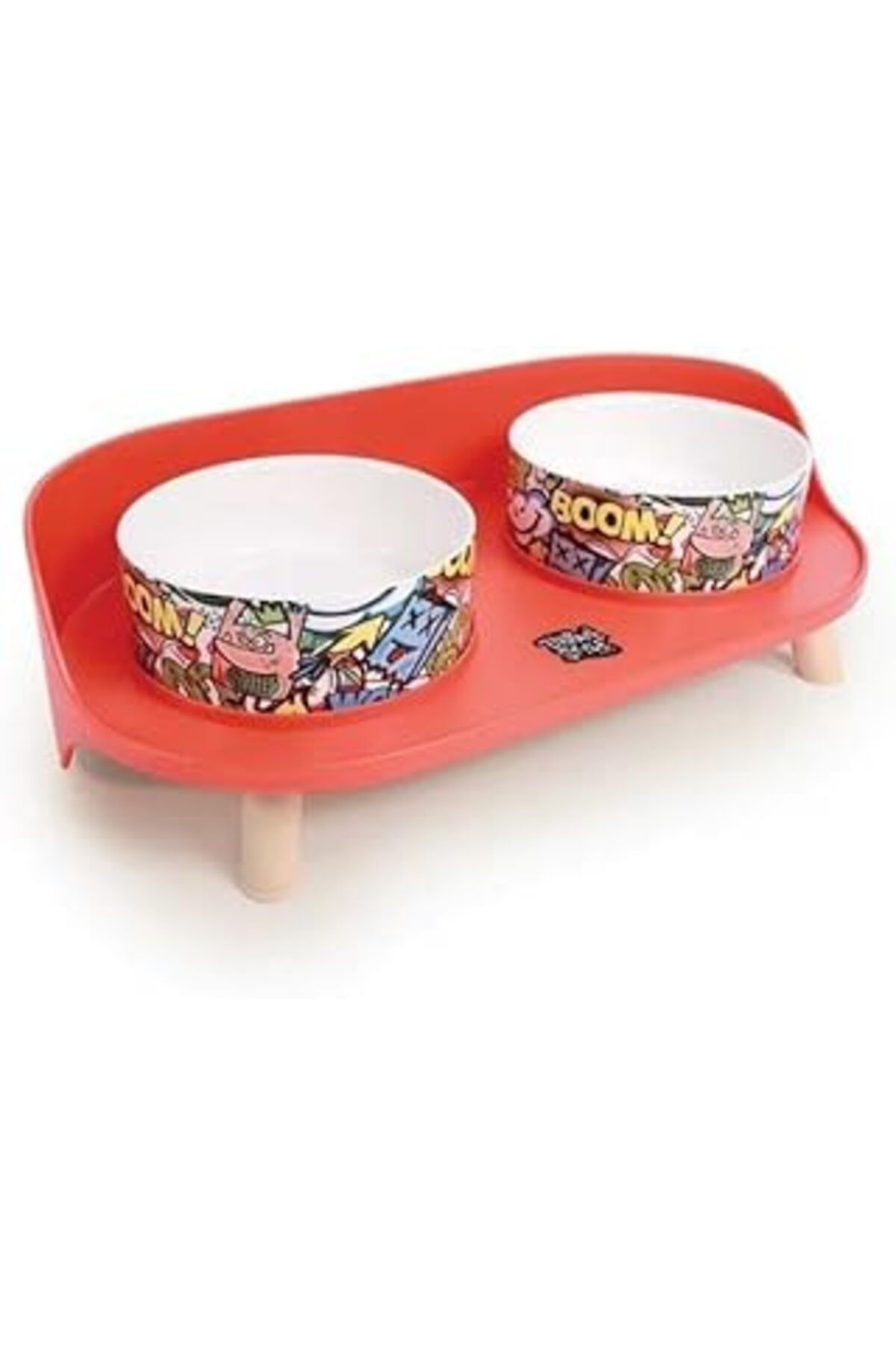 ASİTAN M-Pets Altitude Urban Style 2'Li Mama Kabı Standı Red & Multicolor