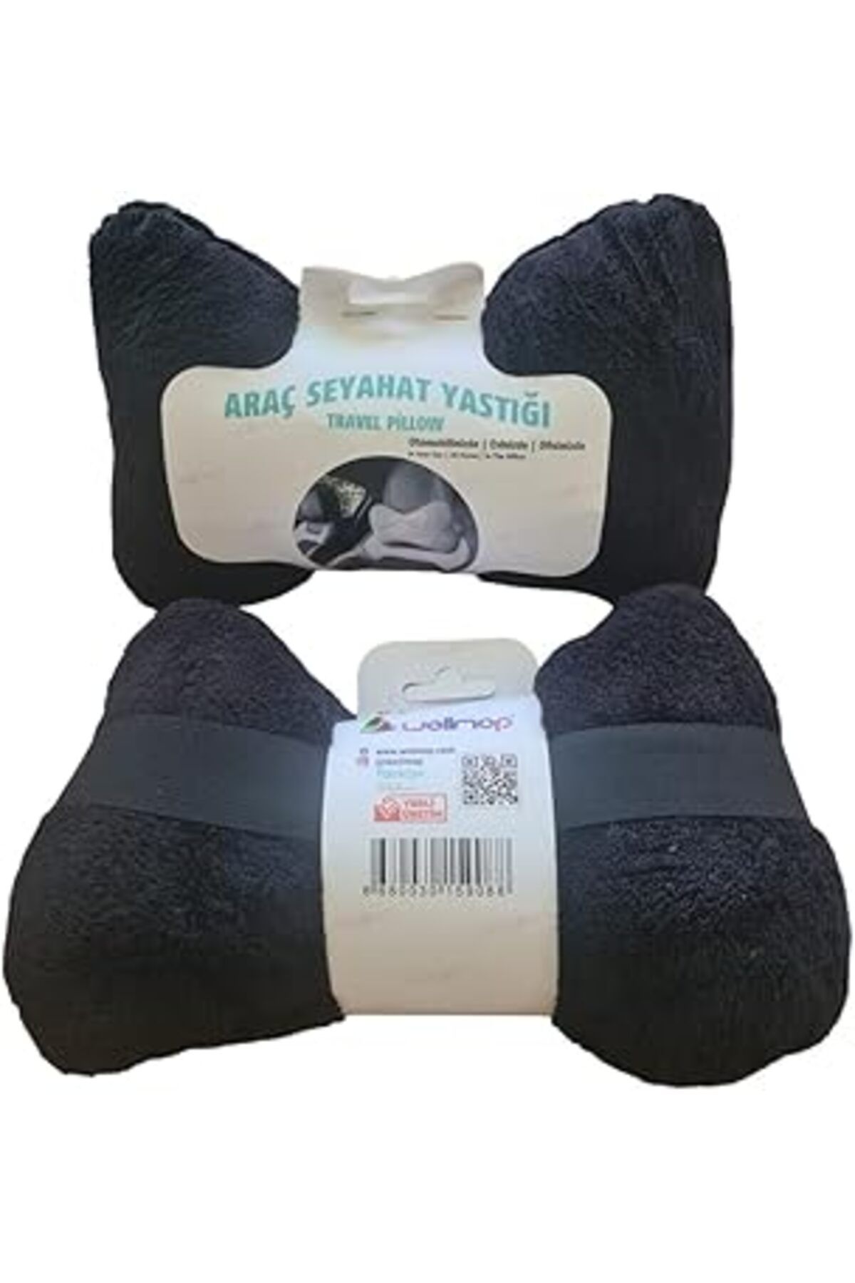 Qedii Kemik Boyun Yastik 2'li Siyah