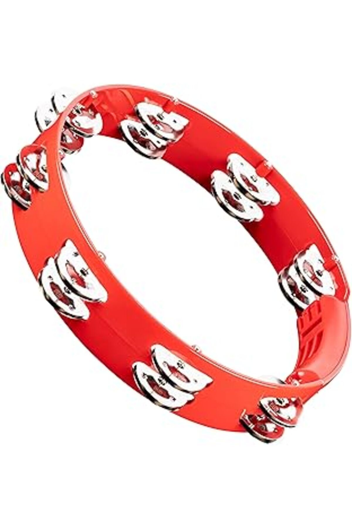 Qedii Meinl Percussion Percussion Htt10R Stainless Steel Jingle 2-Rows 10 Inç Tour Tamburin (Kırmızı)