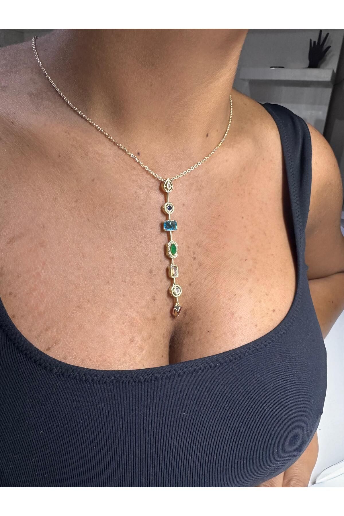 livaz accessories Çelik Kadın Gold Y KOLYE