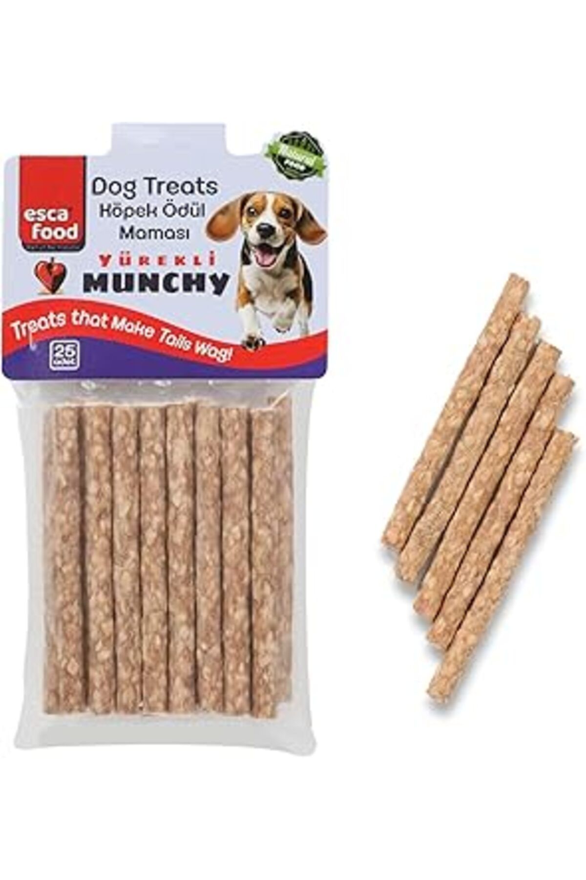 NETWORK ART Esca Food Munchy Çubuk Yürekli 12 Santimetre 8 Gram 25'Li Köpek Ödül Maması