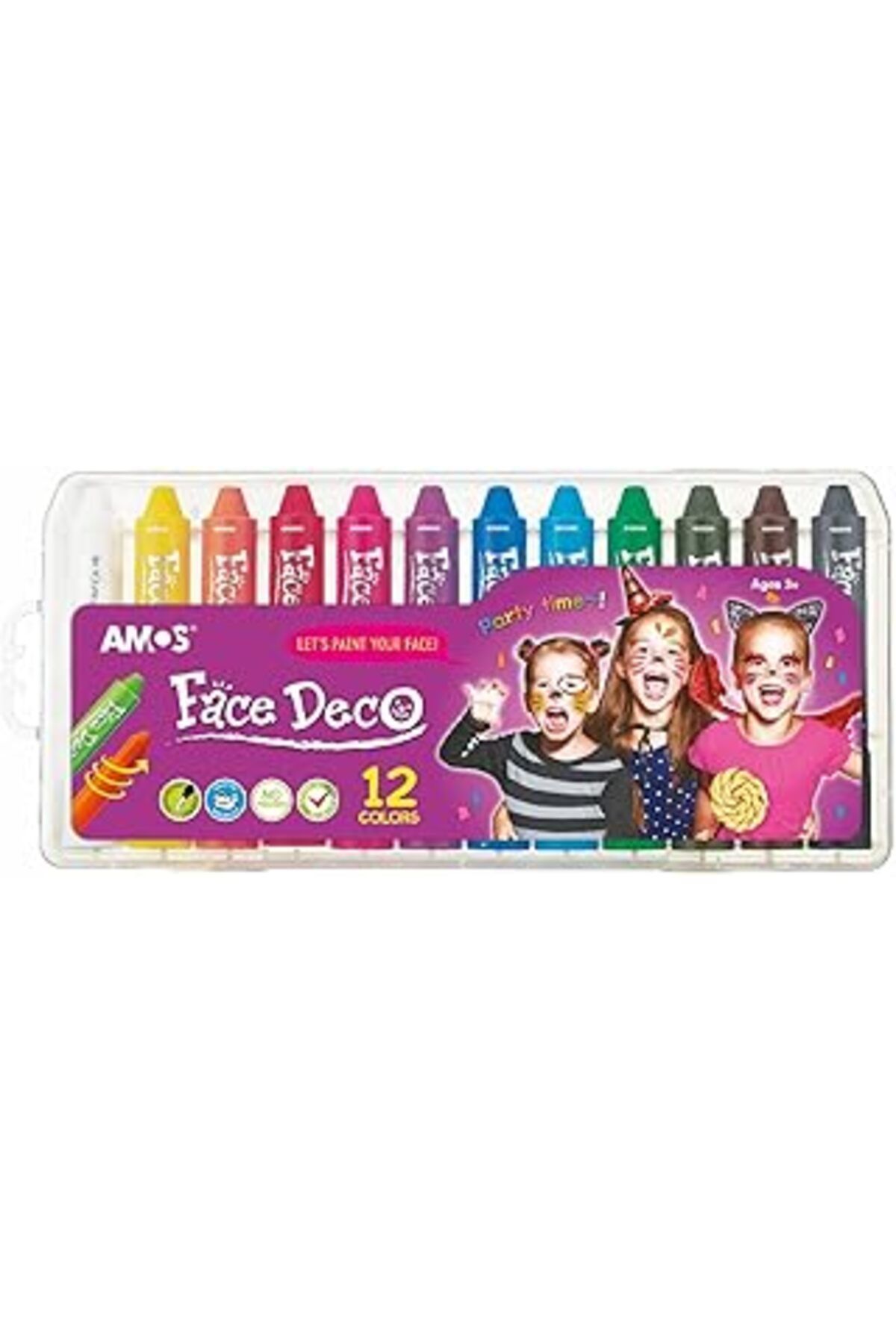 Mu Art Ahşap Amos Yüz Boyası 12 Renk