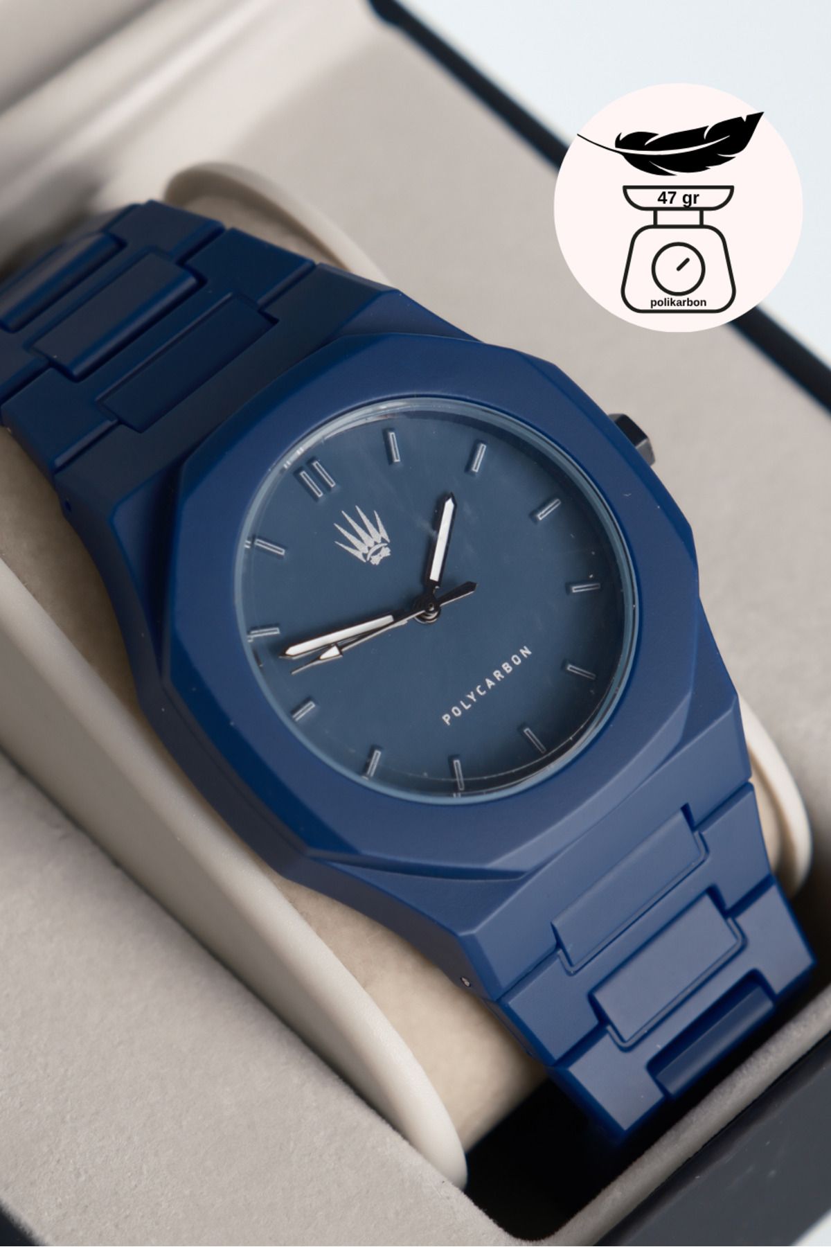 WATCHOFROYAL Feather Polycarbon Blue Kol Saati