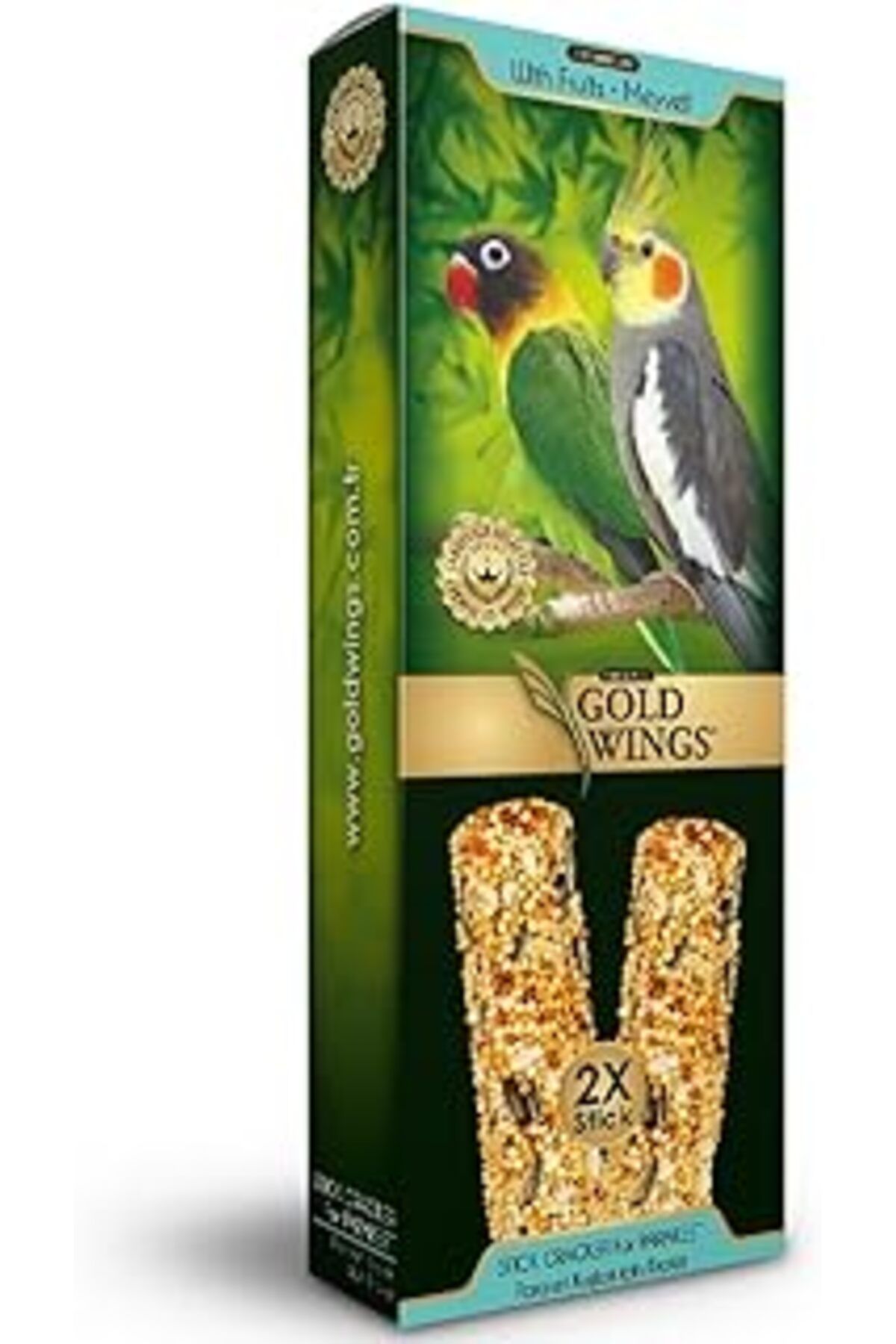 Mu Art Ahşap Gold Wings Premium Paraket 2'Li Kraker Meyveli