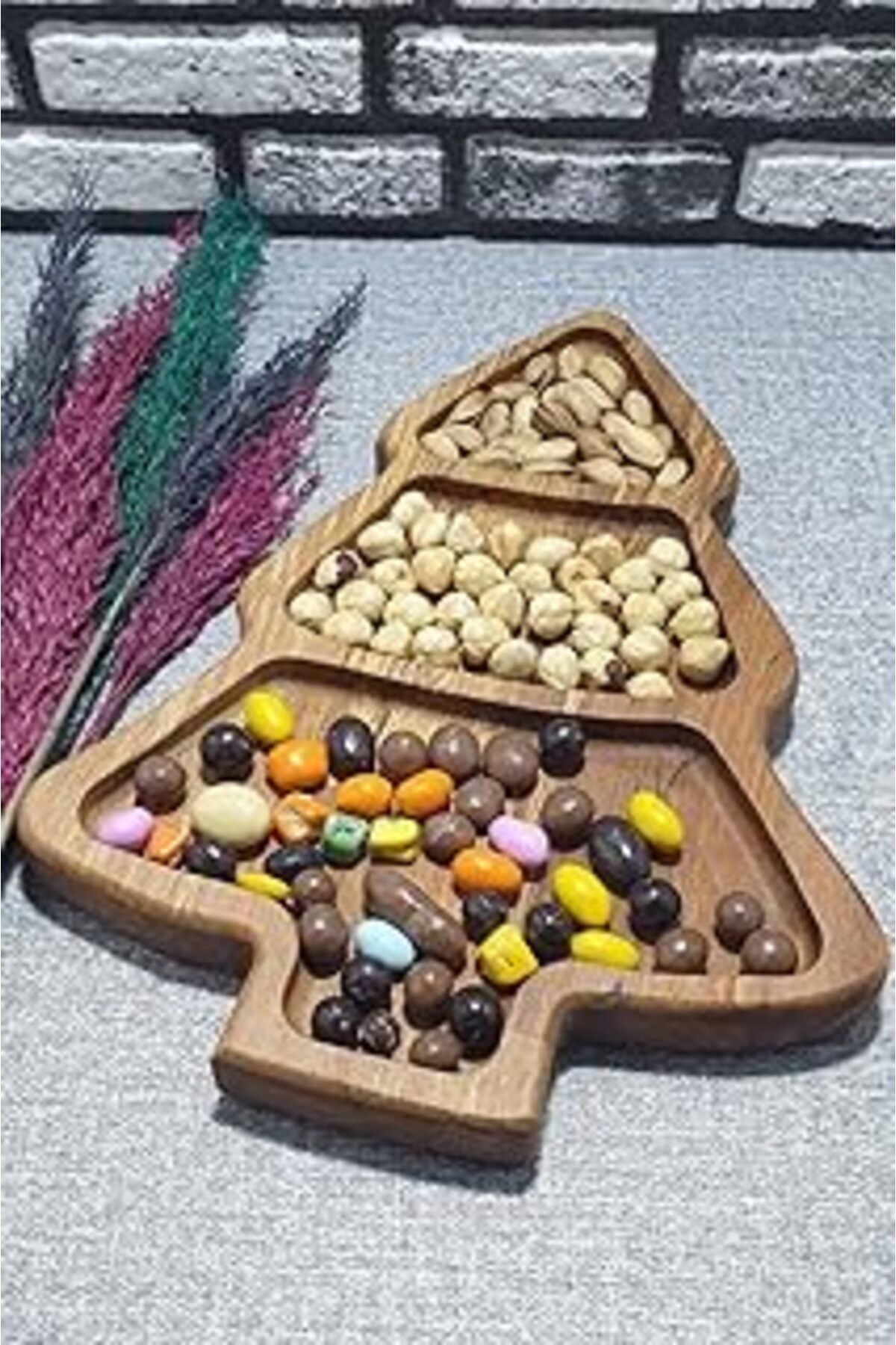 Mu Art Ahşap Kozawoodart Ahşap Çam A?Ac? Servis Sunum Taba?? Ve Çerezlik 30Cm