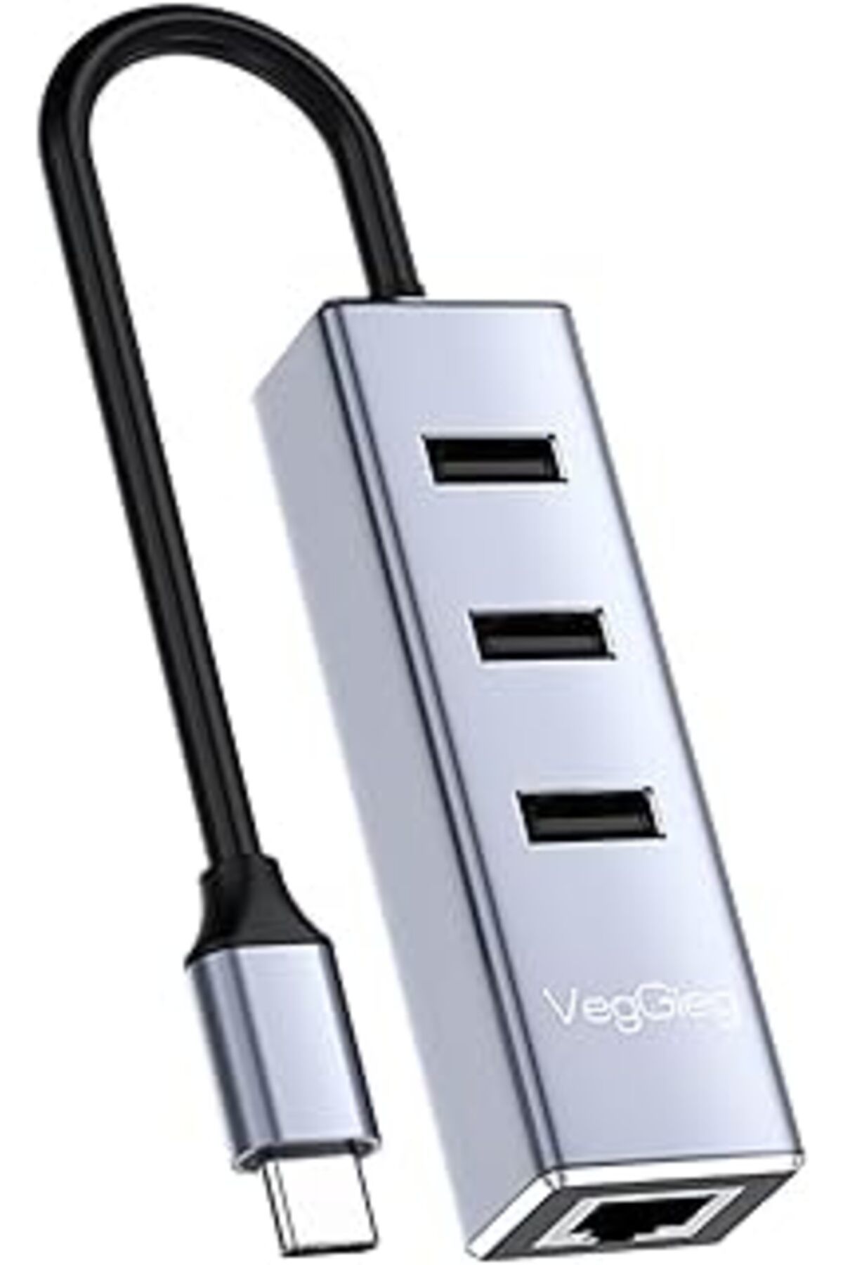 Qedii Veggieg Usb Type-c To 100mbps Ethernet Çevirici Ve 3 Portlu Usb Hub Çoklayıcı