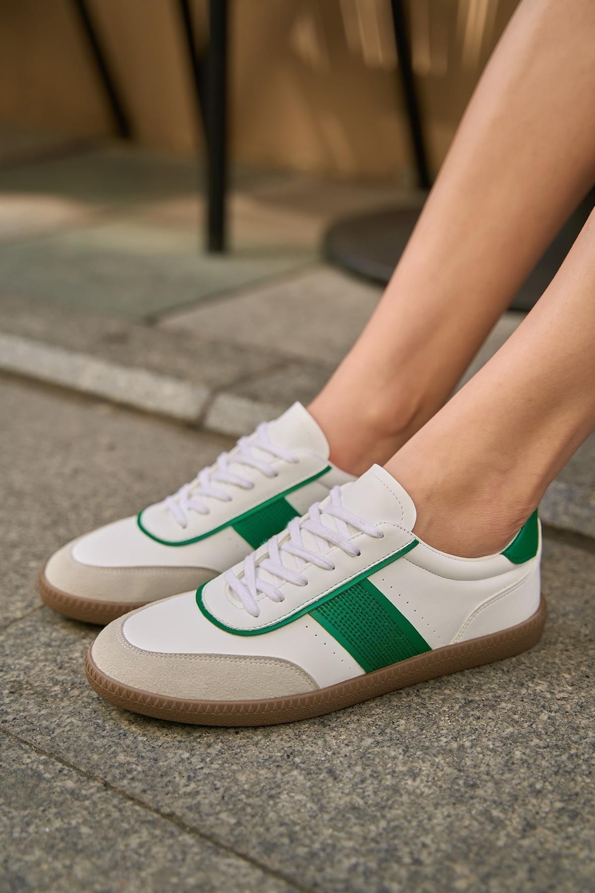 Bestyle Brooklyn Kadın Beyaz-Yeşil Sneaker