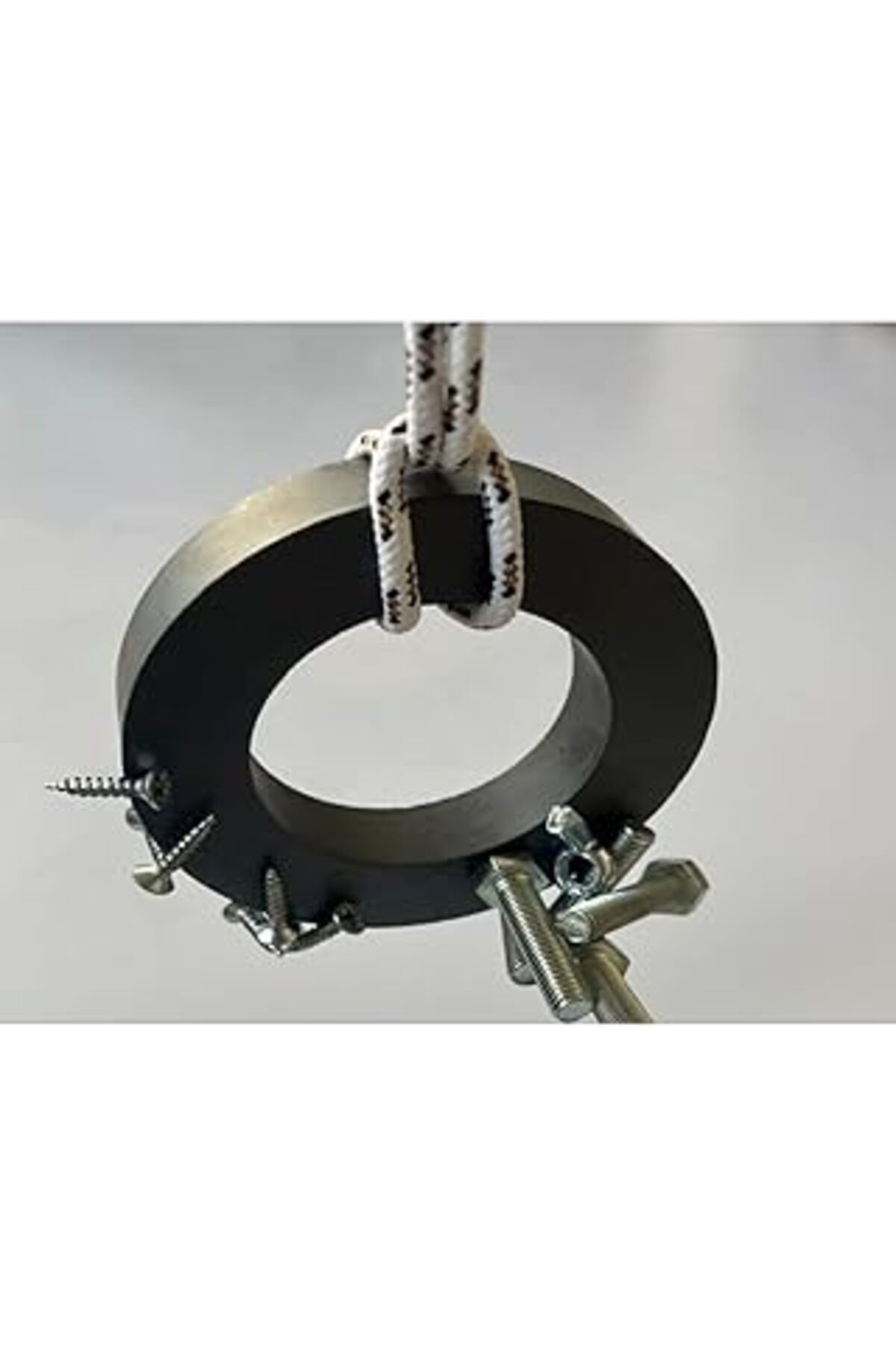 Qedii Hdg Inşaat Şantiye Çivi Vida Toplama Mıknatısı - Metal Toplayıcı Halatlı Güçlü Halka Mıknatıs 100X6