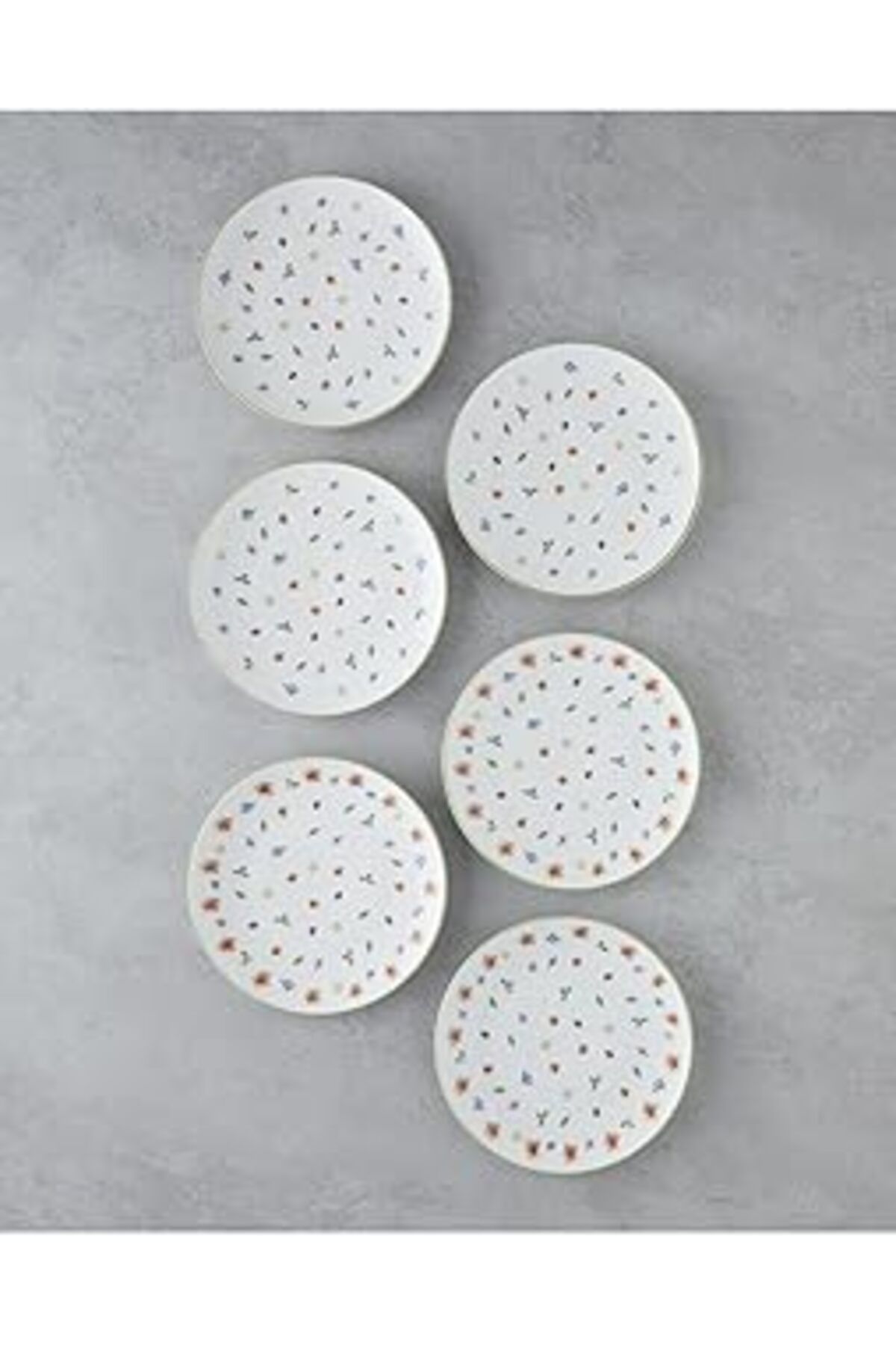 Mu Art Ahşap English Home Lilyum Porselen 6'Lı Pasta Seti 21 Cm Renkli