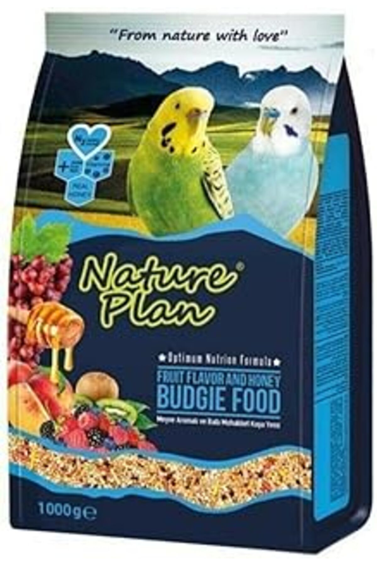 Mu Art Ahşap Nature Plan Meyveli Ve Ballı Muhabbet Kuşu Yemi 1000Gr