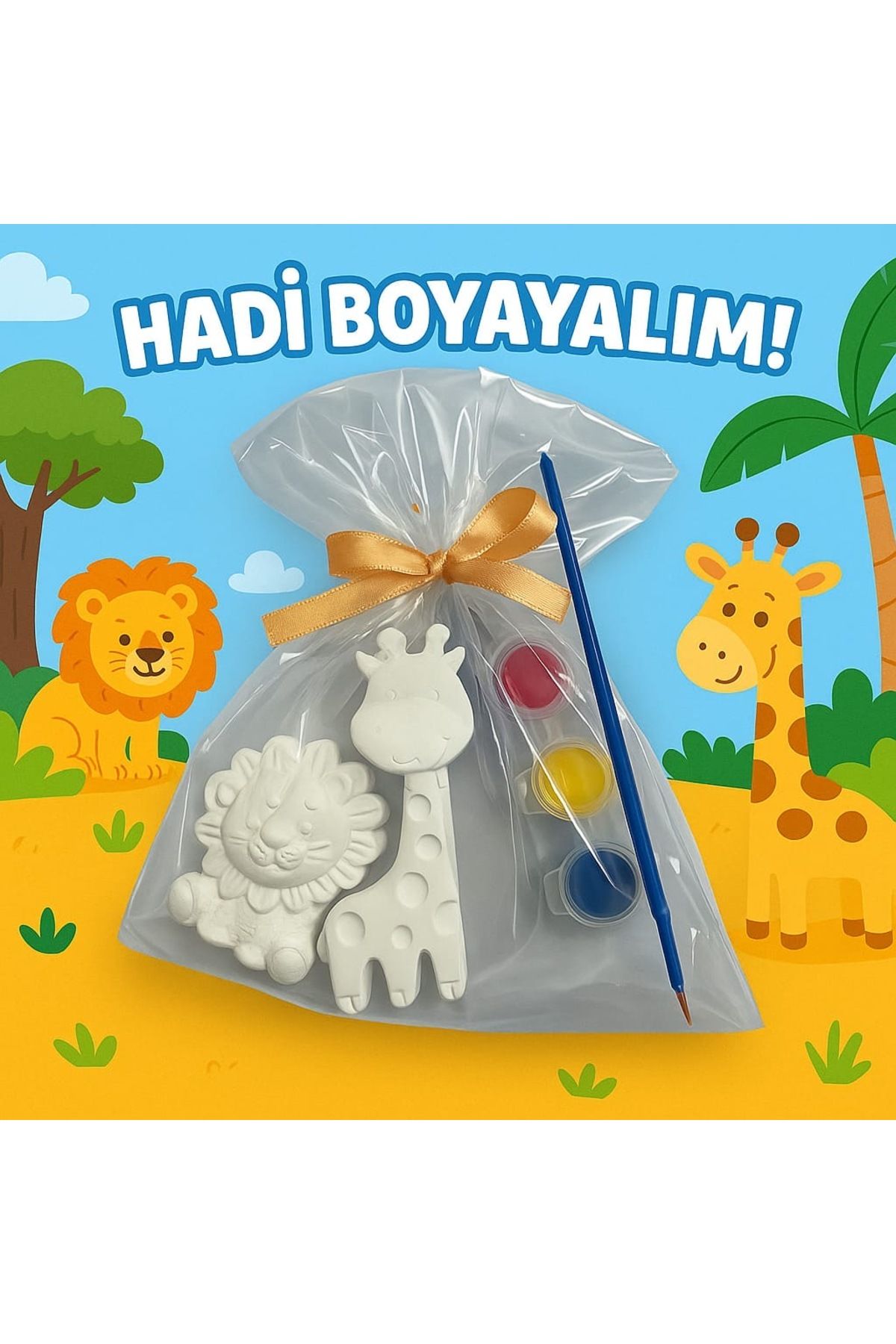 ATÖLYE VİVA Taş boyama seti Aslan ve Zürafa