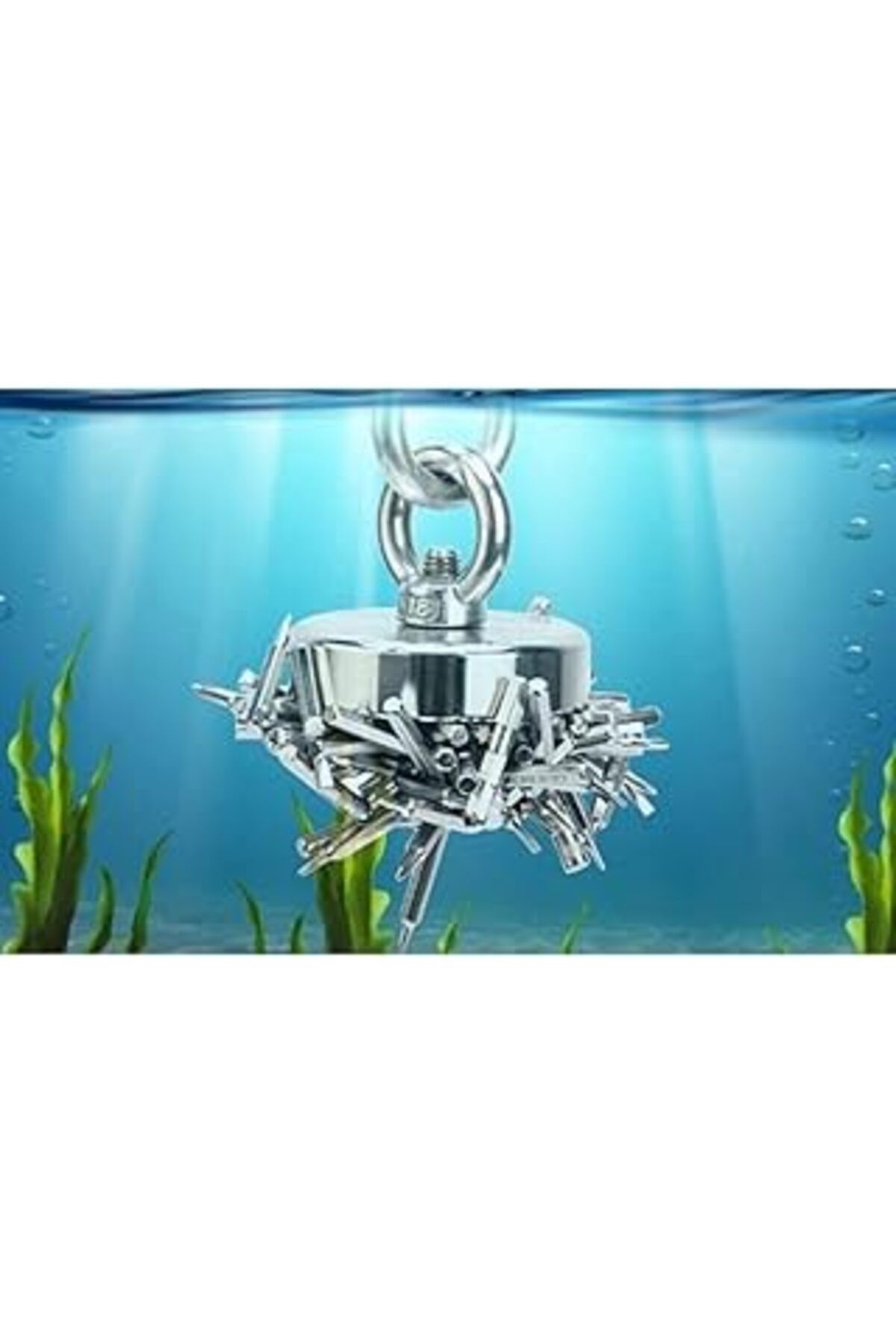 Qedii Hdg Alt Çap: 4,8 Cm Halkalı Neodyum Pot Mıknatıs Fishing Magnet, Kurtarma Mıknatısı Pot 48