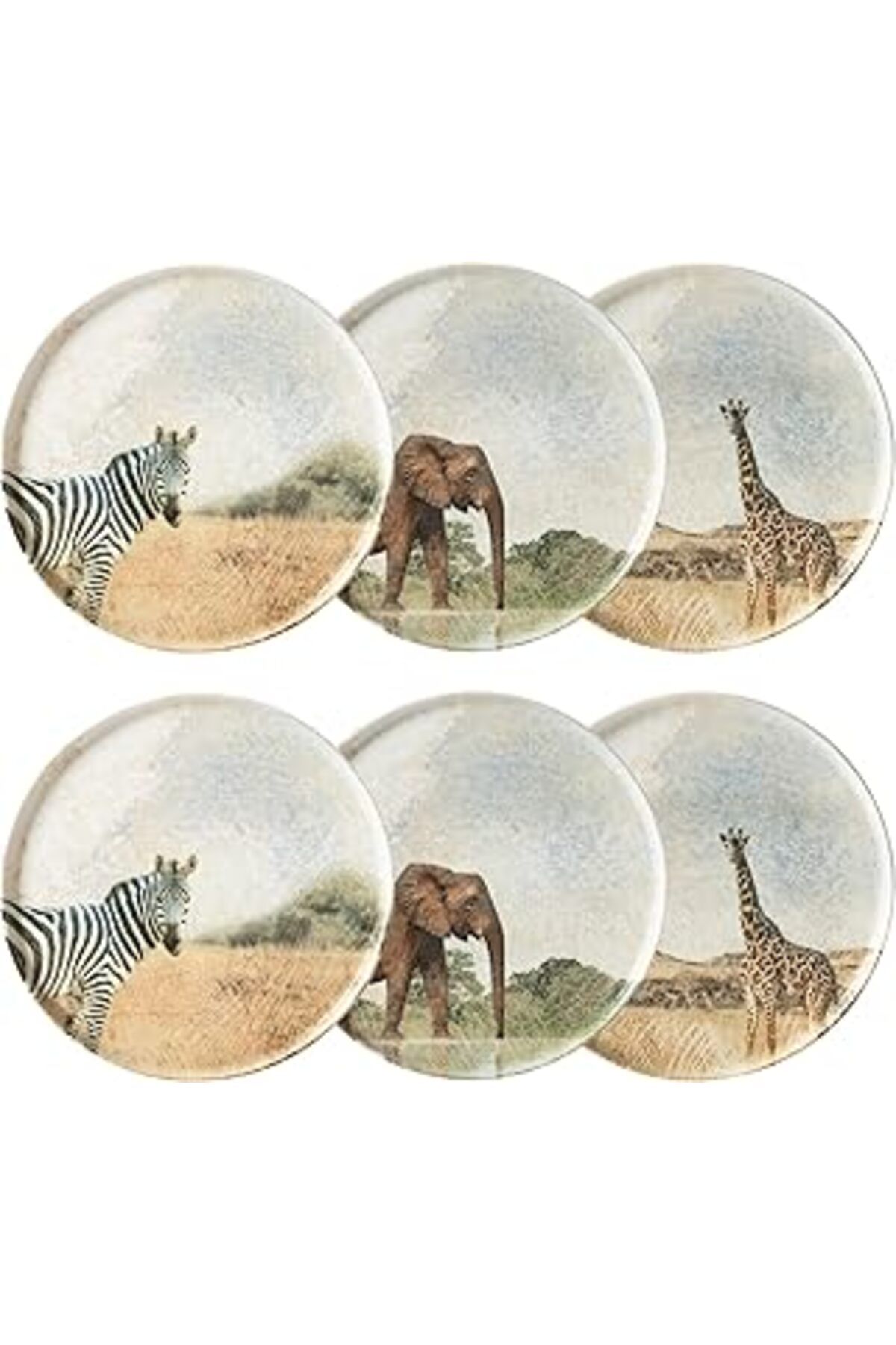 Mu Art Ahşap Concept Wild Servis Tabağı Seti 26 Cm, 6'Lı
