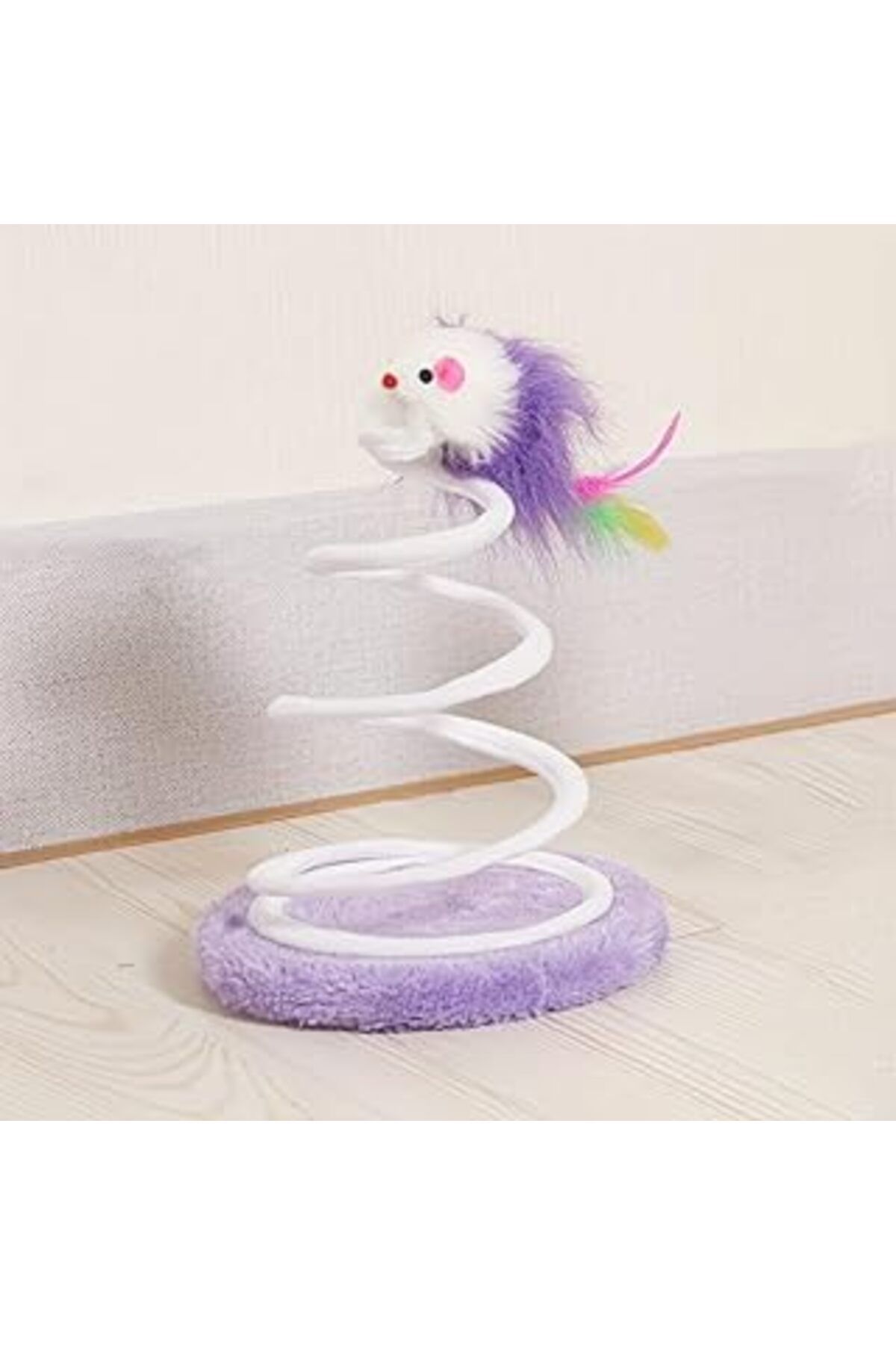ASİTAN Tineke Yaylı Fareli Çember Hacı Yatmaz Kedi Oyuncağı 23X14 Cm 1 Adet