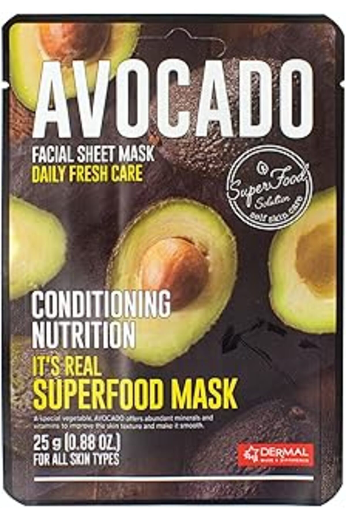 ASİTAN Dermal Its Real Superfood Avokado Pürüzsüzleştirici Yüz Maskesi Karma Tek Ebat
