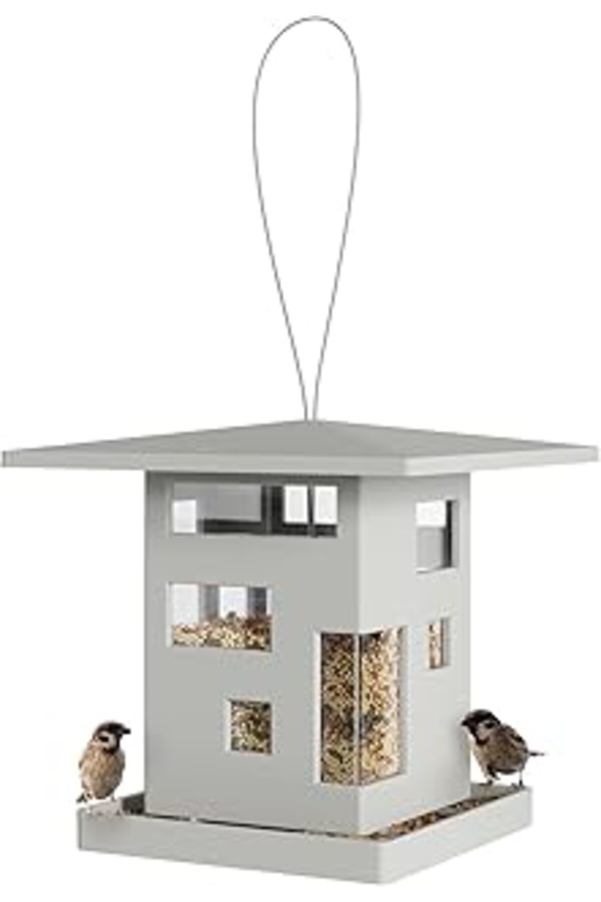 Mu Art Ahşap Umbra Bird Cafe Kuş Evi, Modern Asmak Için Kuş Yemliği, Mimari Tasarımlı Kuş Yemliği Evi