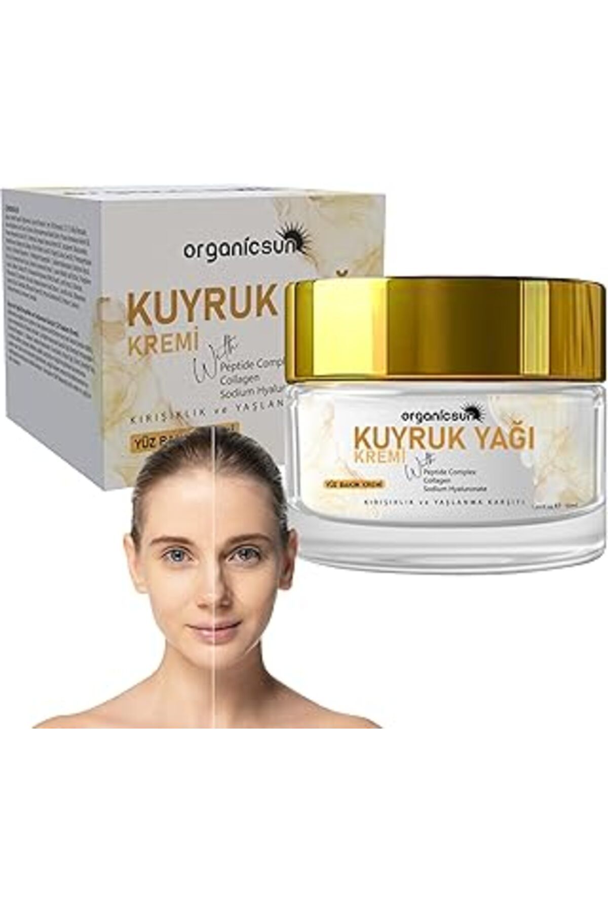 ASİTAN Organicsun Kuyruk Yağı Kremi | Kırışıklık & Yaşlanma Karşıtı Anti Aging Yüz Bakım Kremi 50Ml - Coll