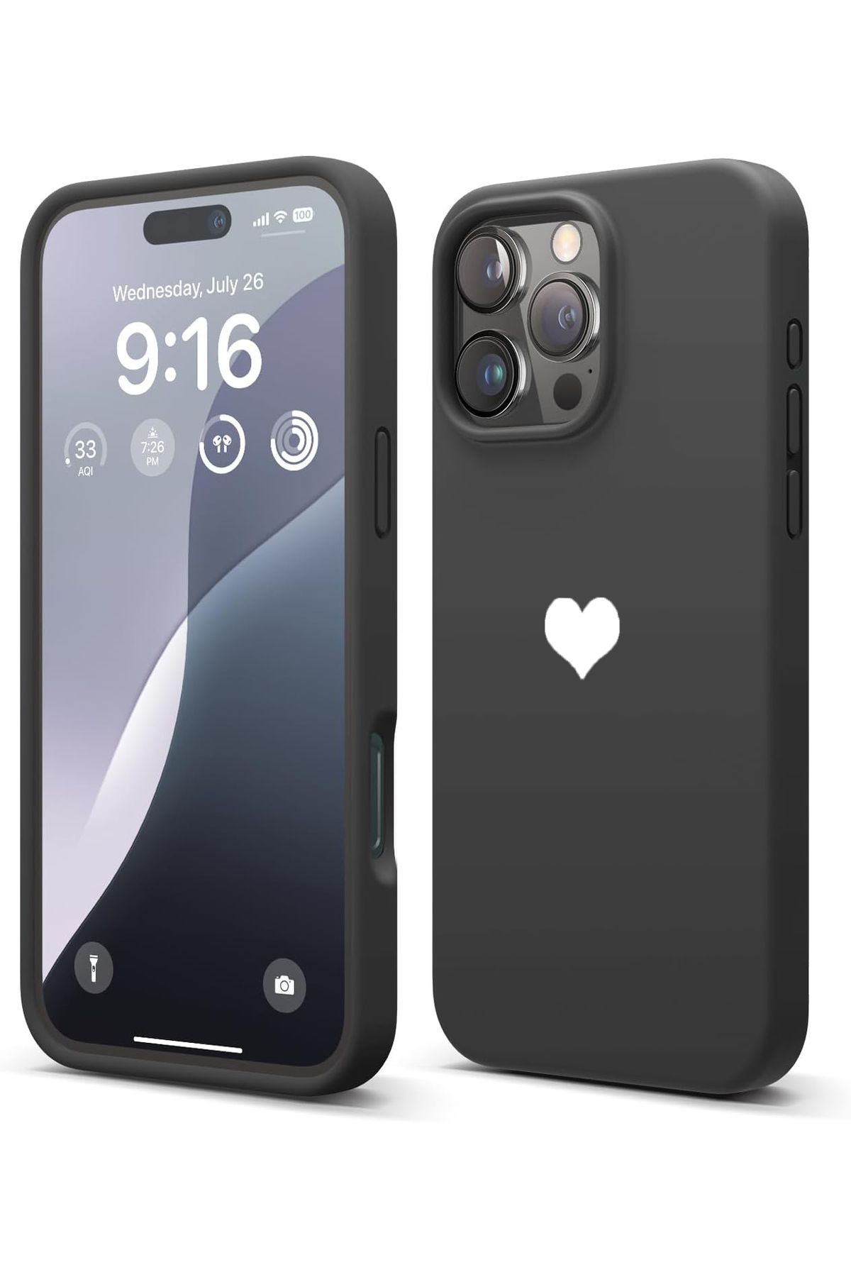 Aksesuarkolic iPhone 16 Pro Max İçin Kalp Logolu İçi Kadife Silikon Kılıf