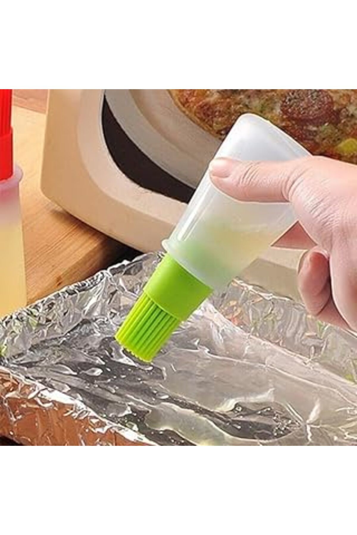 Mu Art Ahşap Gülçin Yalçın Yumuşacık Silikon Hazneli Yağ Ve Yumurta Fırçası