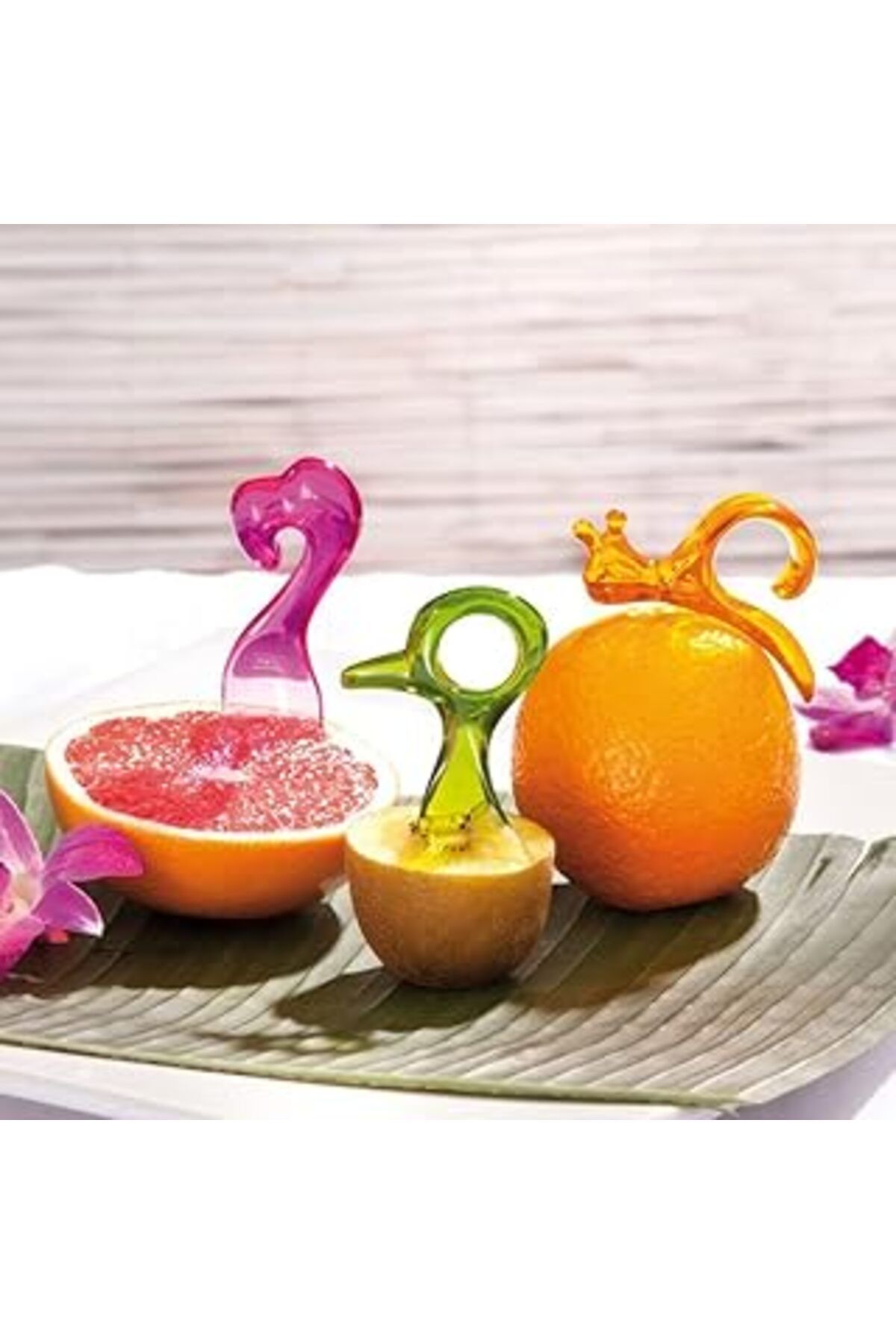 Mu Art Ahşap Koziol Renkli 3'lü Meyve Aparatı