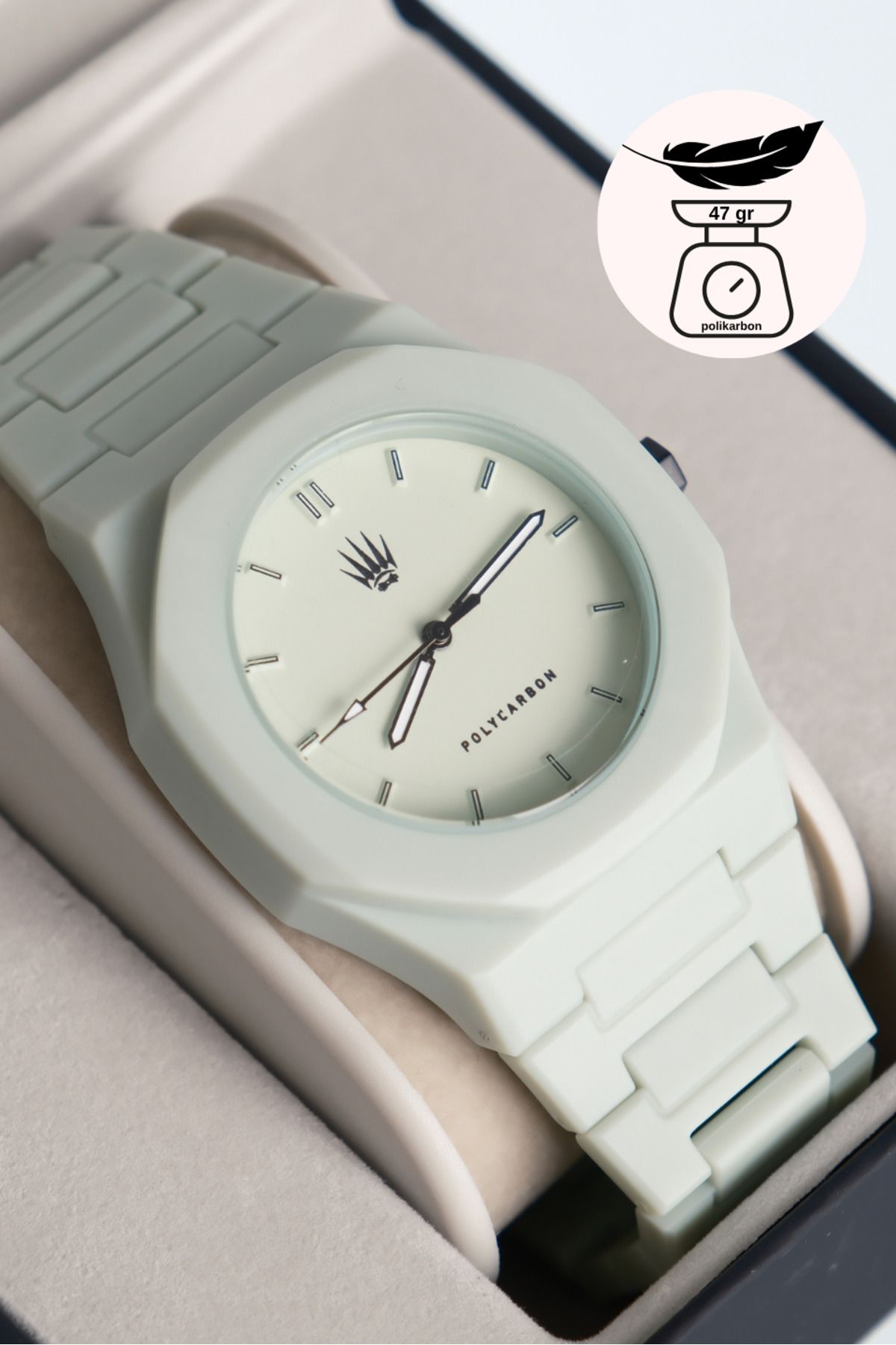 WATCHOFROYAL Feather Polycarbon Green Kol Saati